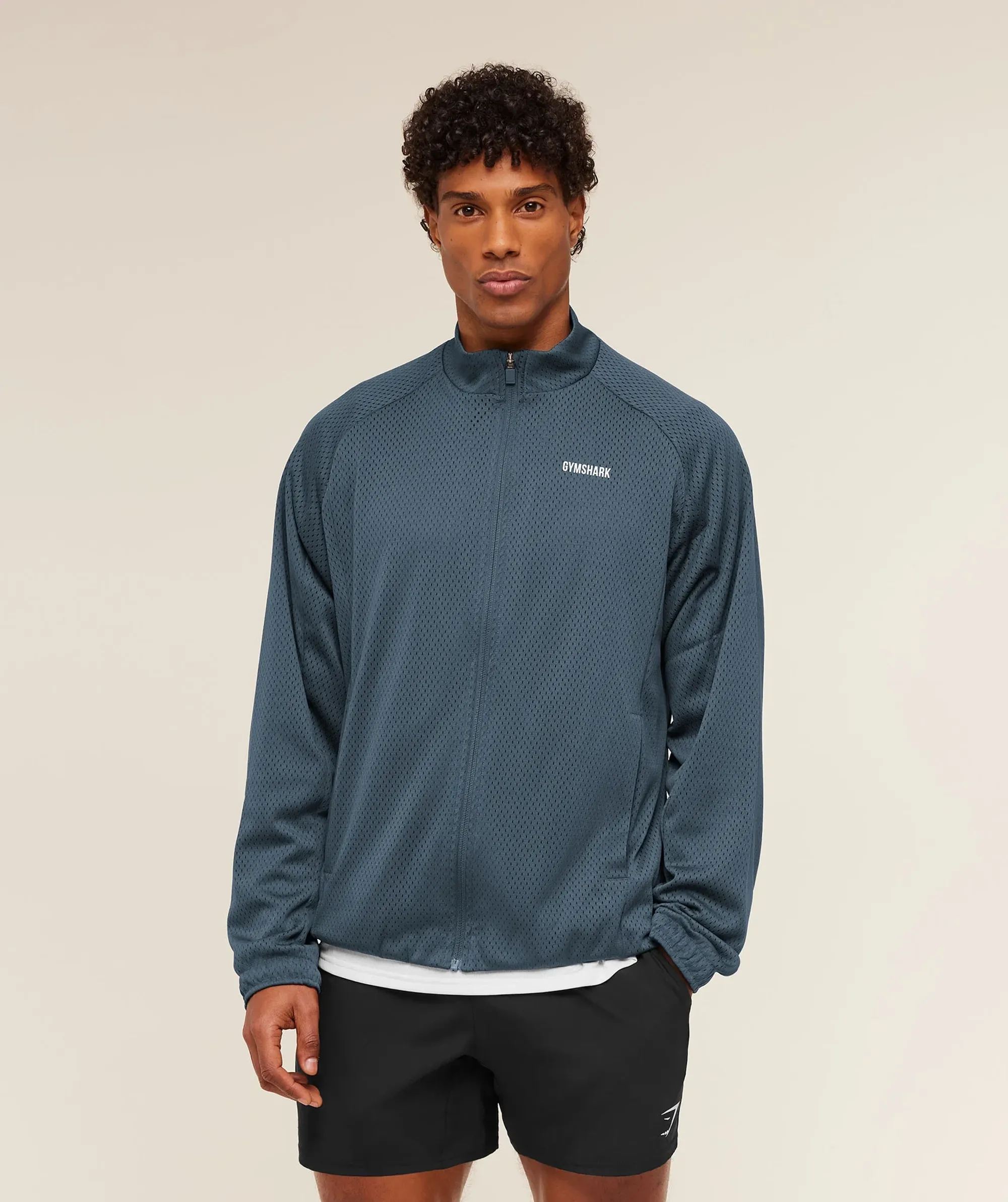 Gymshark Train Zip Through Jacket - Stealth Blue