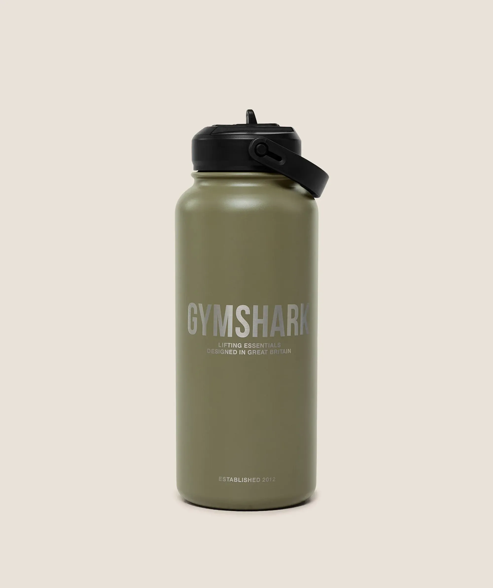 Gymshark Metal Insulated Straw Bottle 1L - GS Grounded Green