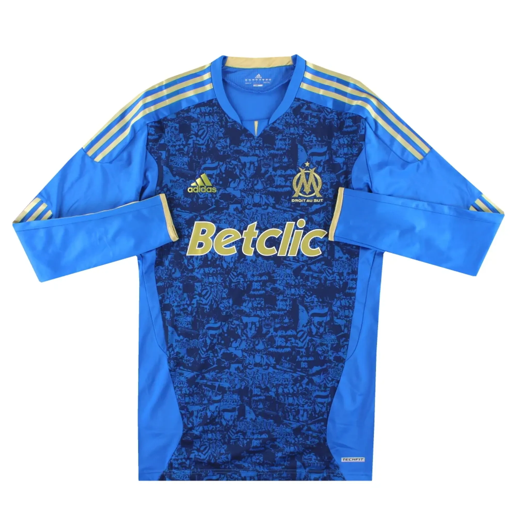 2011-12 Olympique Marseille adidas Playe Issue Techfit Away Shirt L/S XL - Olympique Marseille / Excellent 