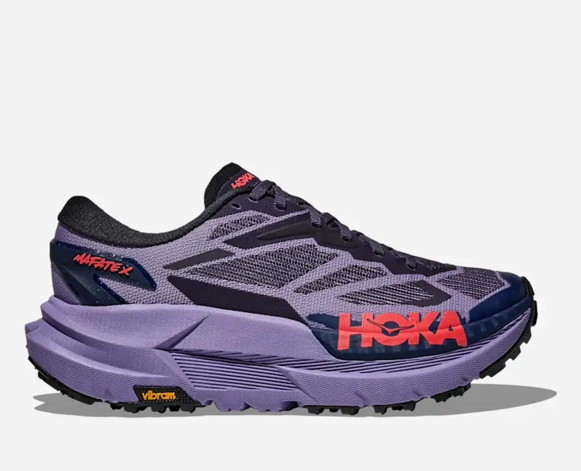 Hoka Women's Mafate X Trail Shoes In Berry Jam/Squid Ink