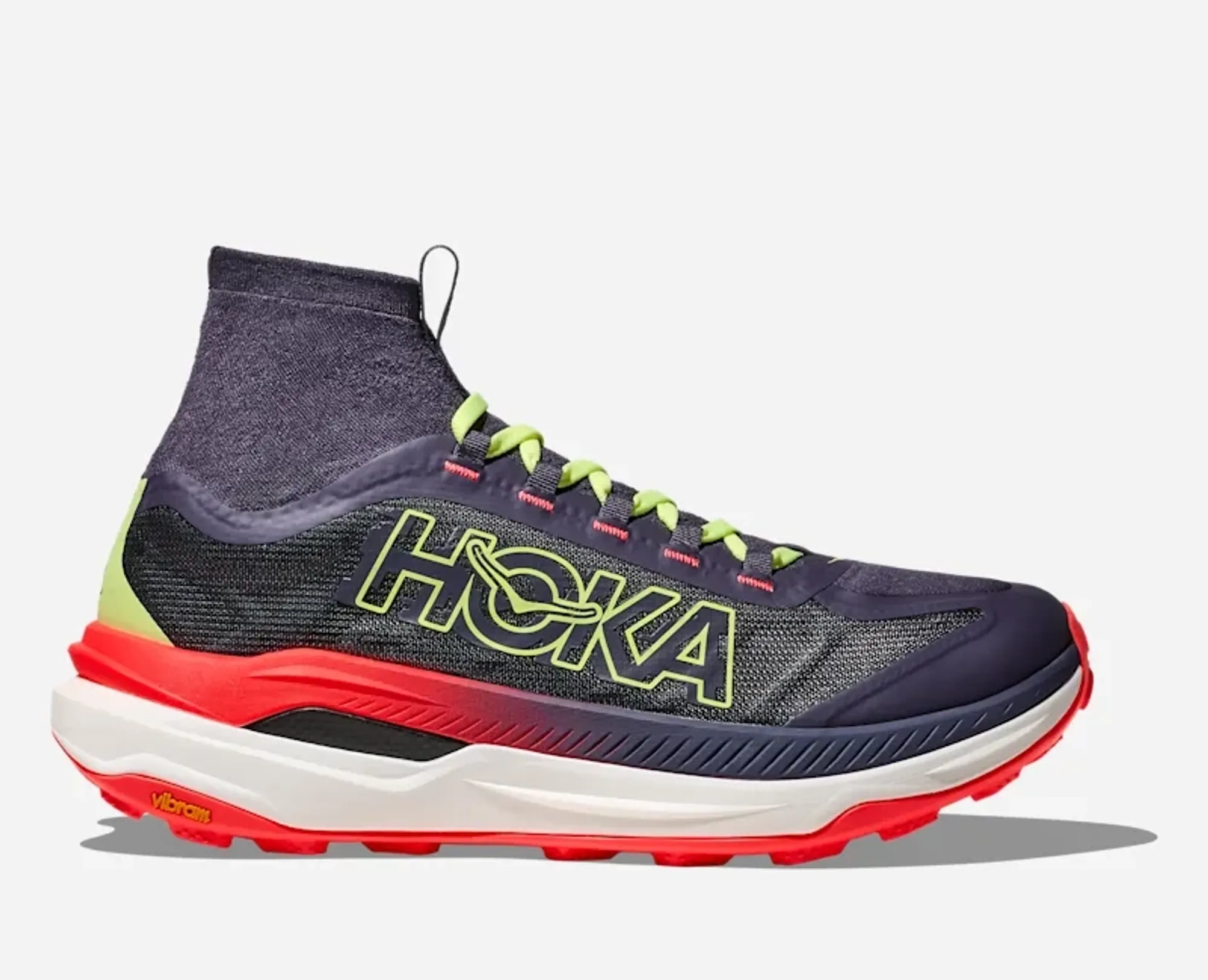 Hoka Men's Tecton X 3 Trail Shoes In Squid Ink/Neon Flame