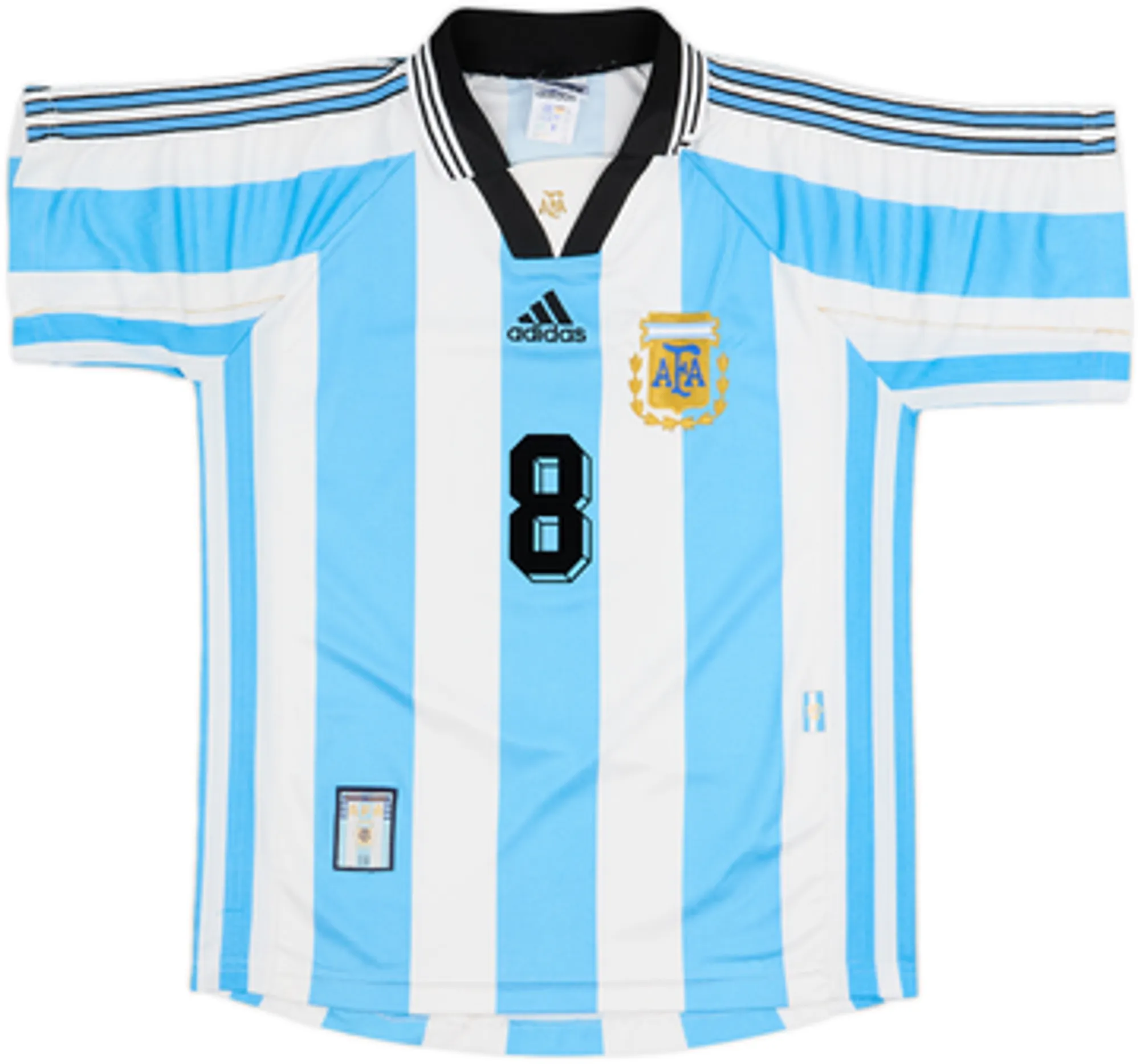 1998-99 Argentina Home Shirt Simeone #8 - 8/10 - (M)