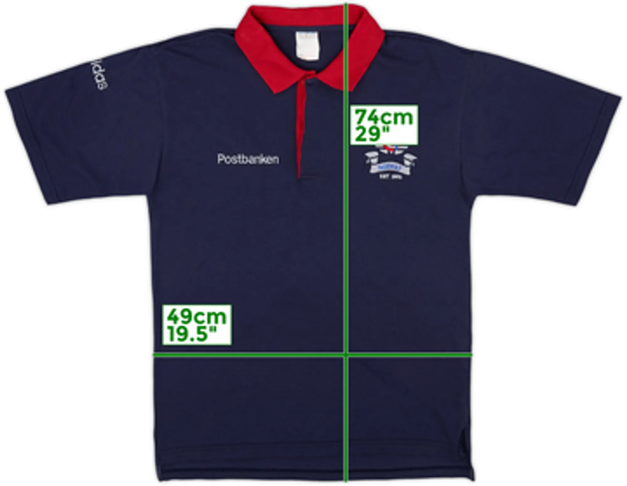 1992-93 Norway adidas Player Issue Polo Shirt - 9/10 - (S)