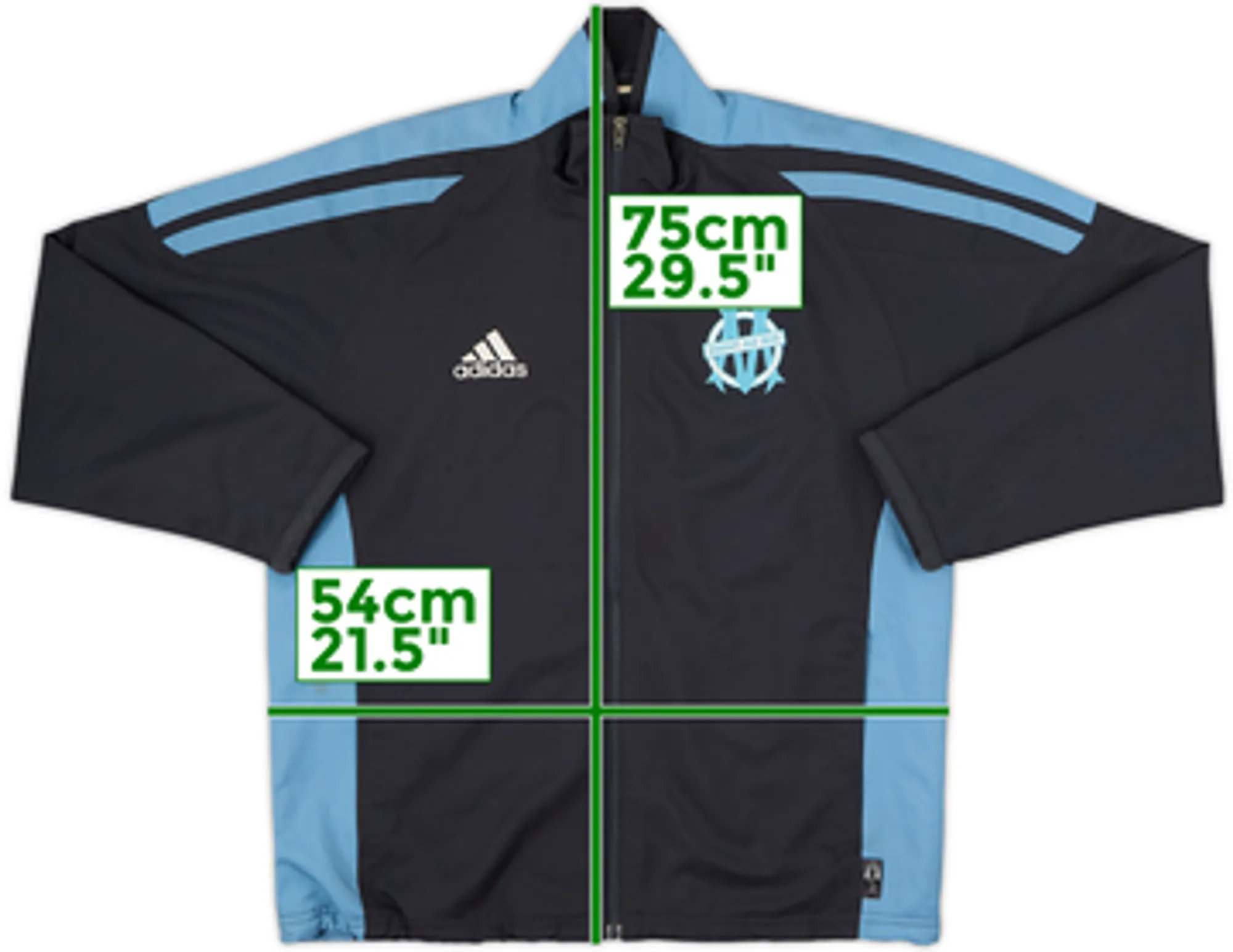 2001-02 Olympique Marseille adidas Track Jacket - 7/10 - (XL.Boys)