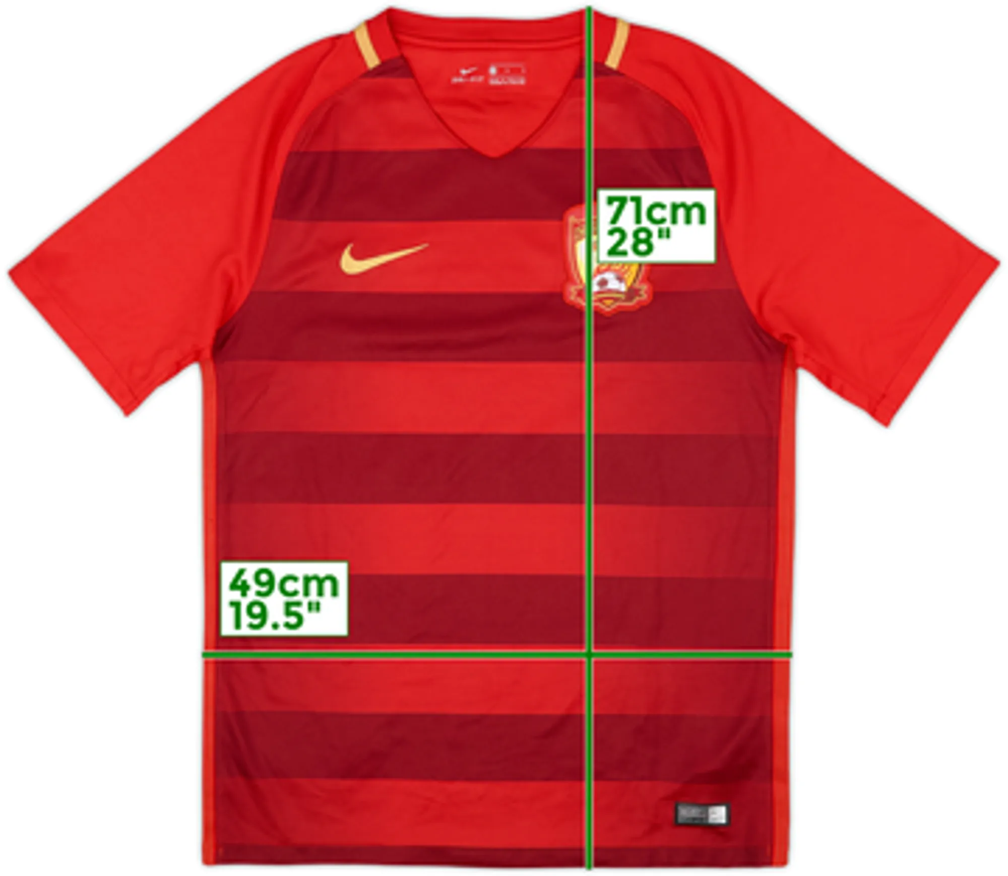 2017-18 Guangzhou Evergrande Home Shirt - 9/10 - (M)