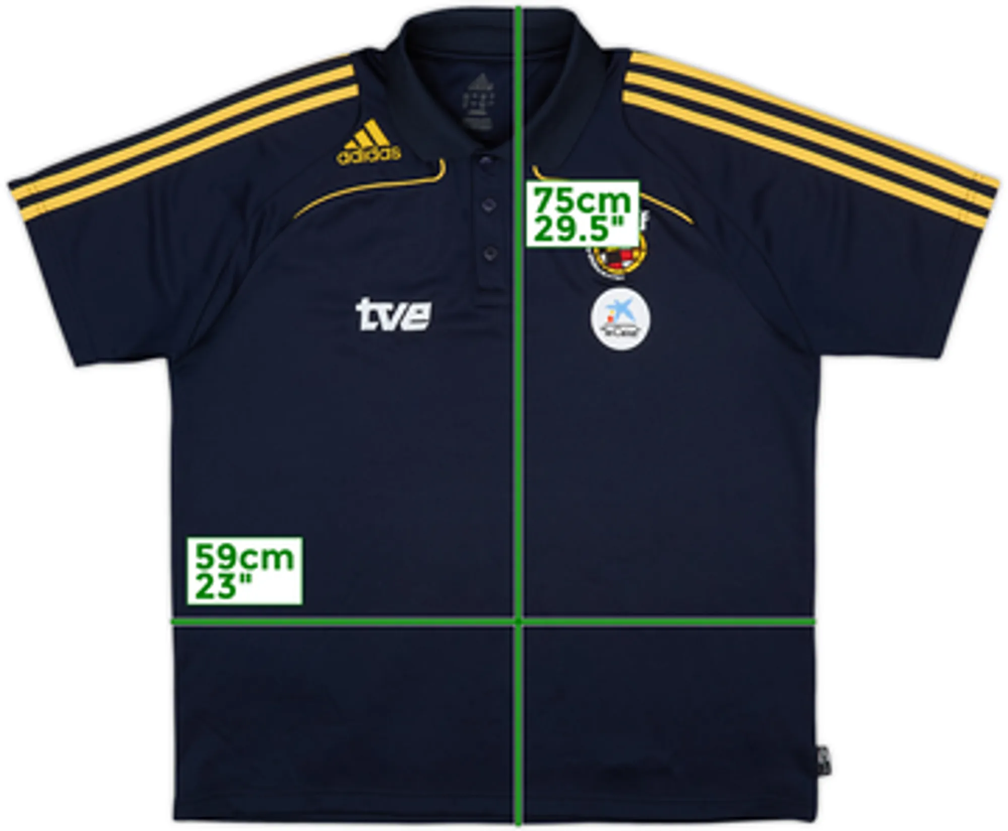 2008-09 Spain Player Issue adidas Polo Shirt - 9/10 - (XXL)