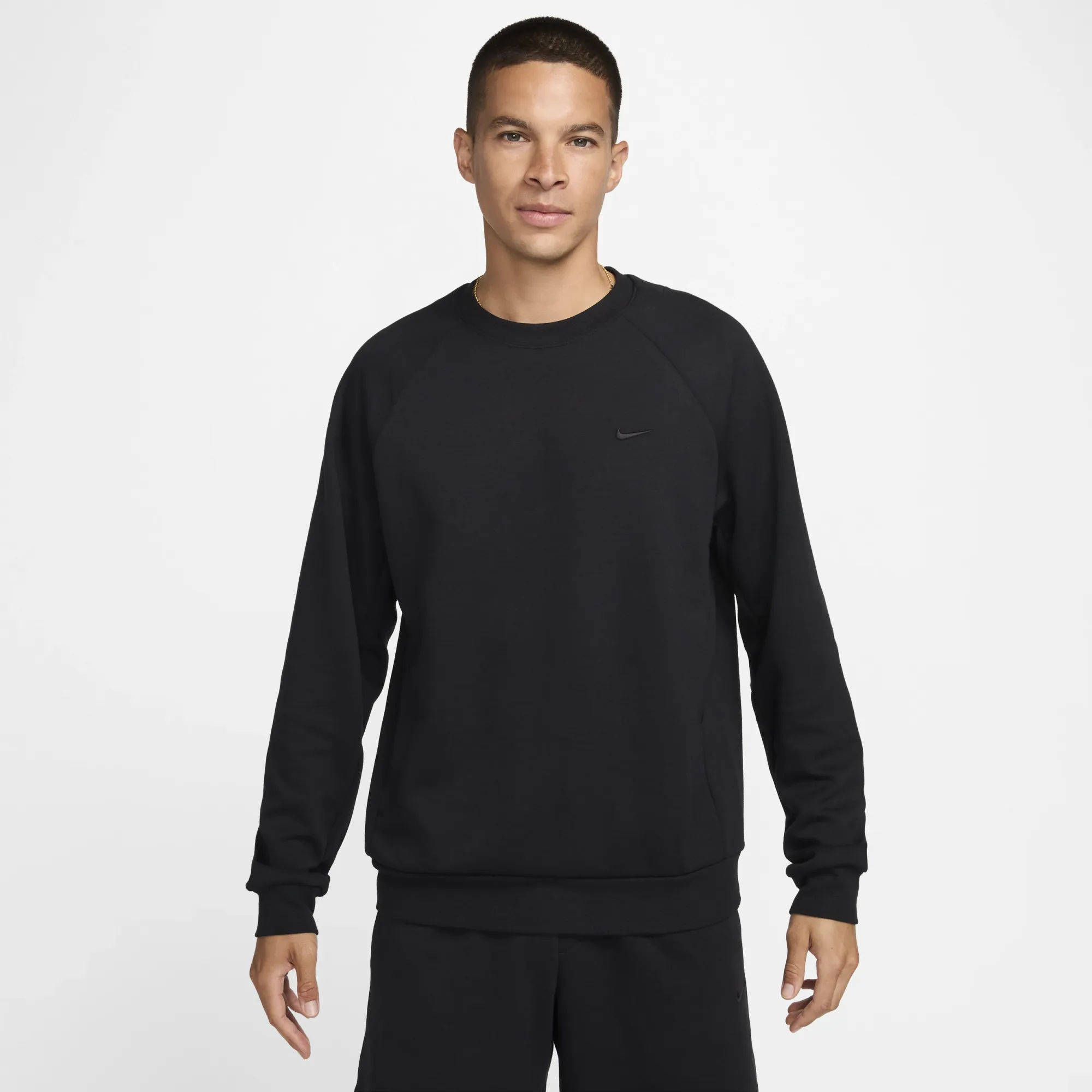 Nike Primary Fleece Men's Dri-FIT UV Performance Crew - Black - Polyester/Cotton