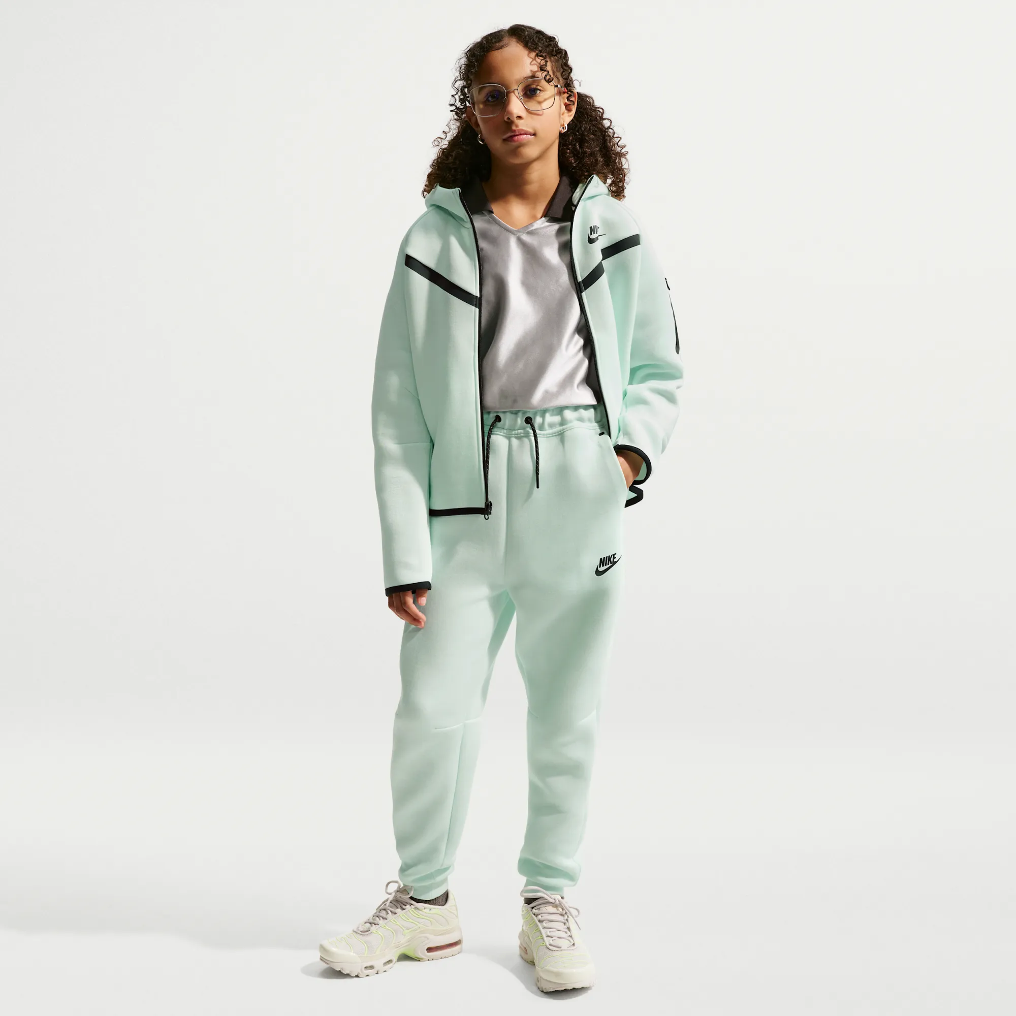 Nike Tech Fleece Girls' Joggers - Green - Cotton/Polyester