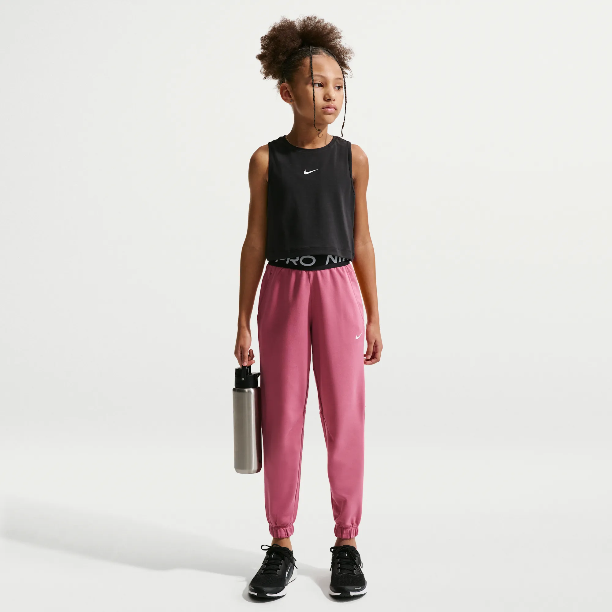 Nike Pro Fleece Older Kids' (Girls') Dri-FIT Joggers - Pink - Fleece