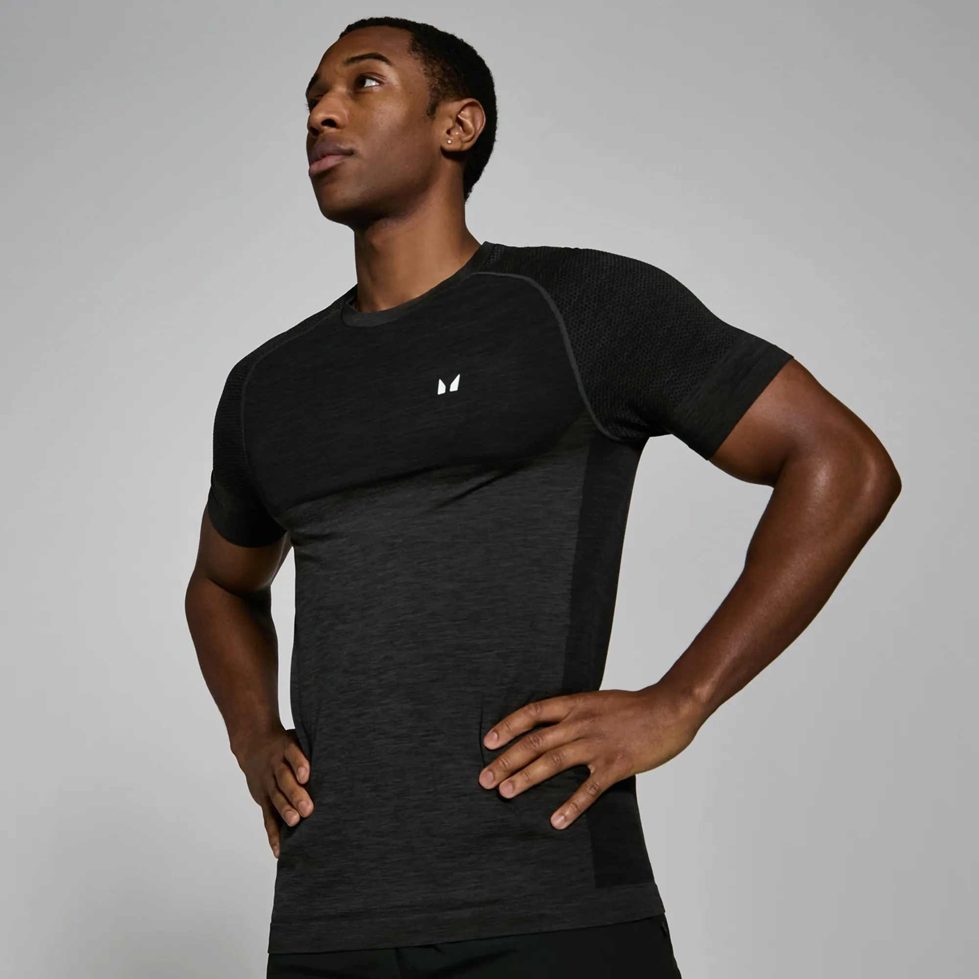MP Men's Seamless Short Sleeve T-Shirt - Black Marl - XS