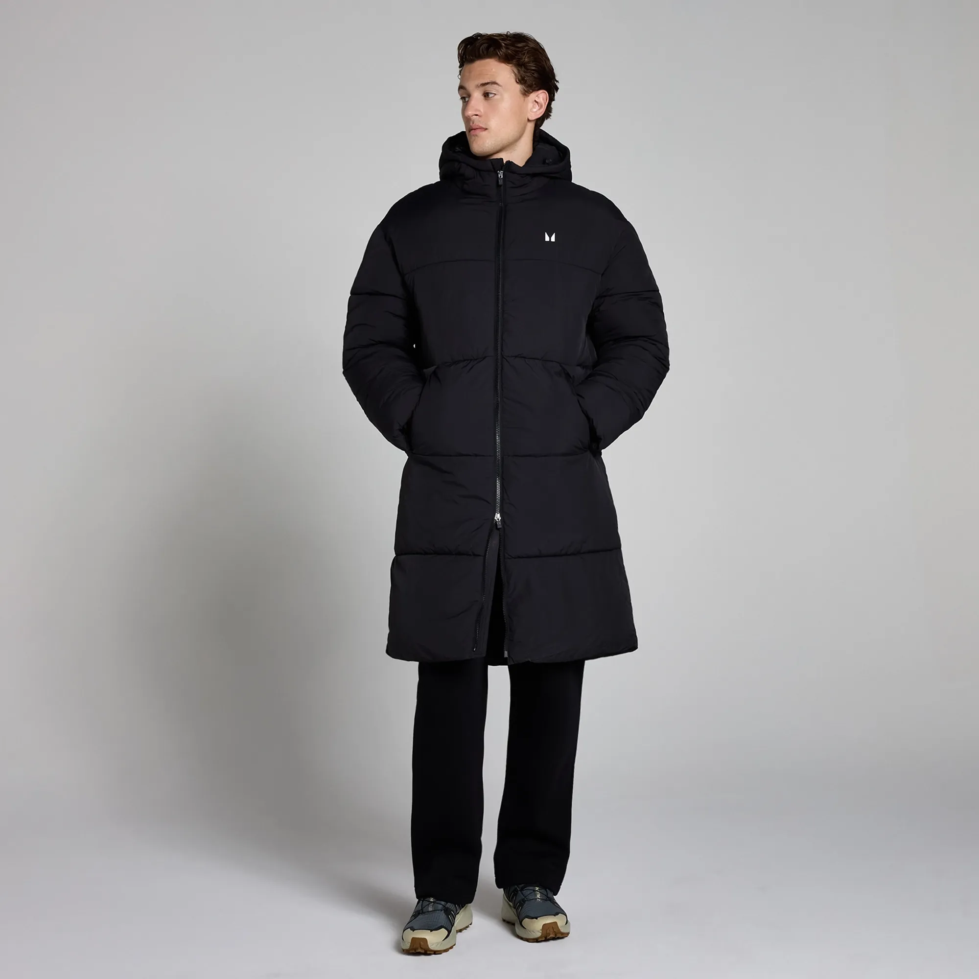 MP Men's Long Puffer Jacket - Black - XS