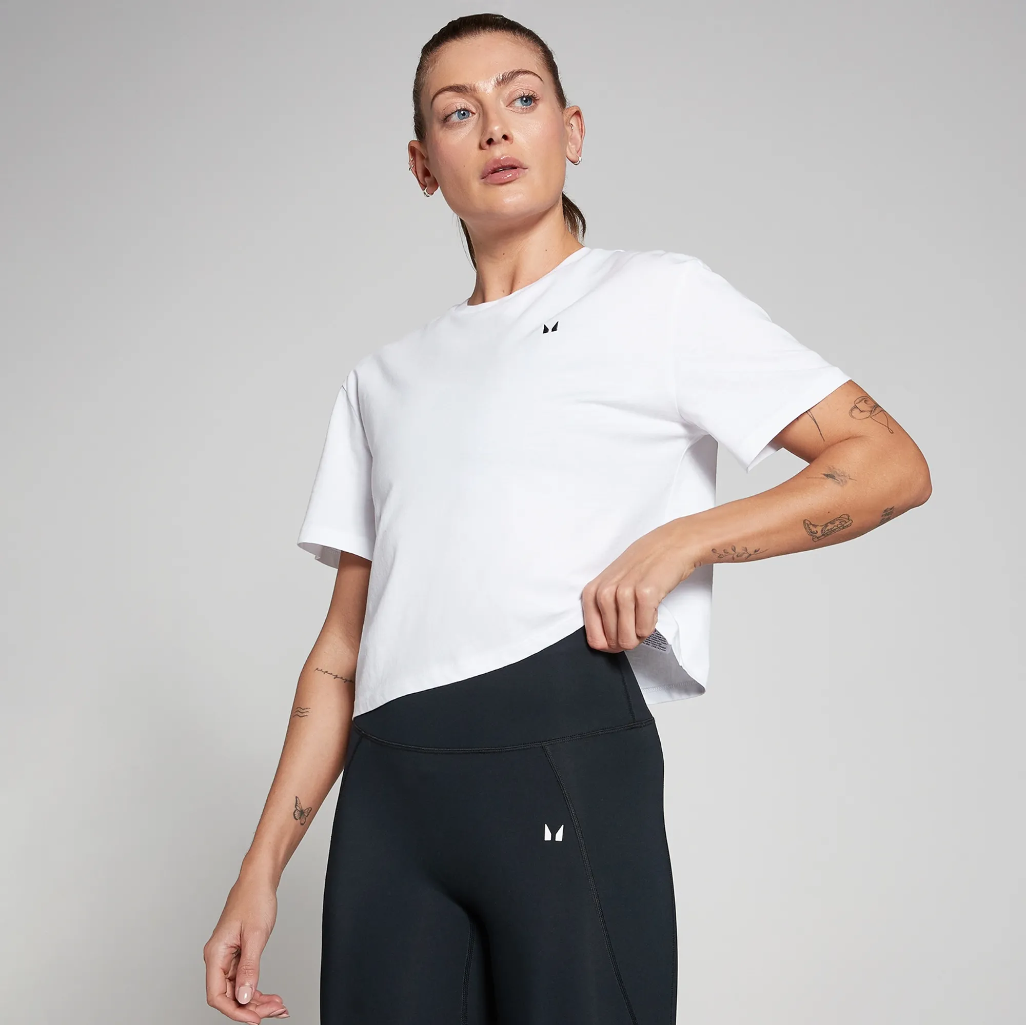 MP Women's Basics Boxy Short Sleeve Crop T-Shirt - White - XXS