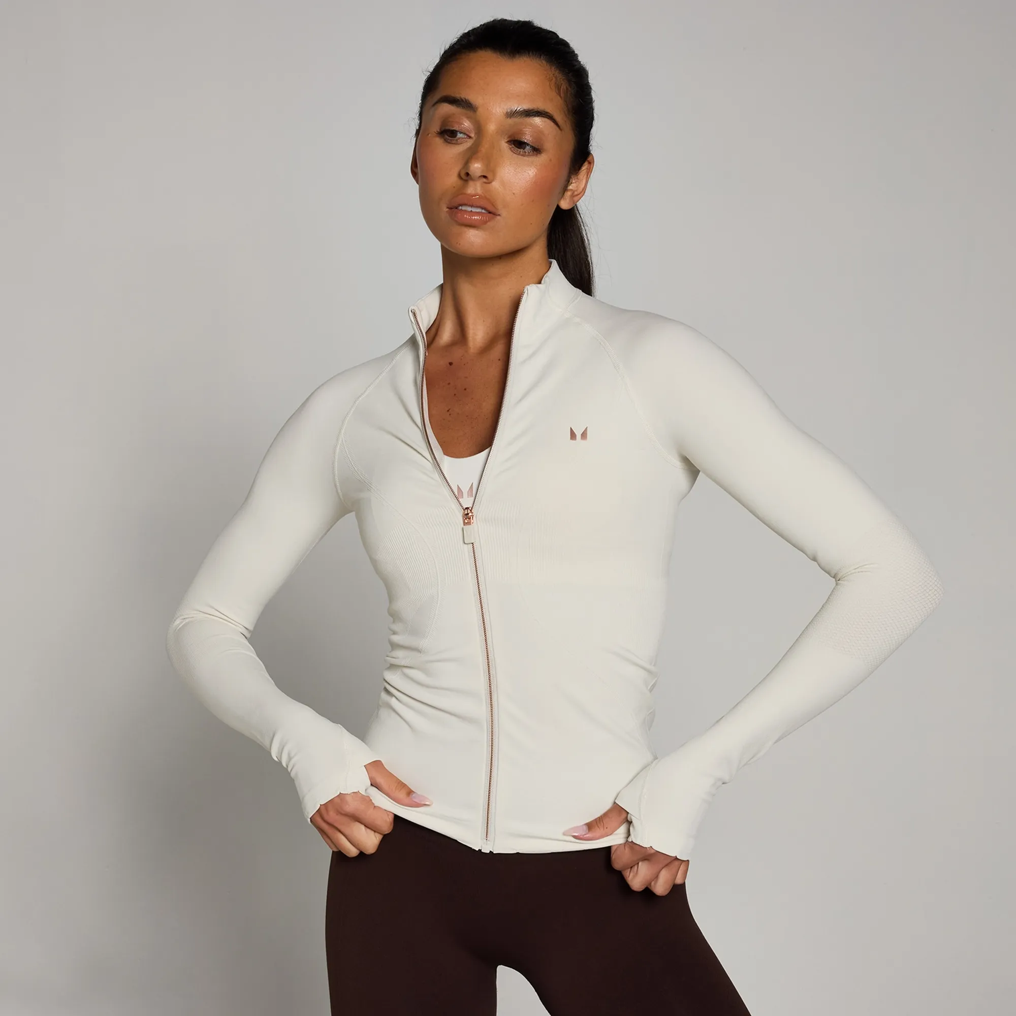 MP Women's Tempo Ultra Seamless Zip Up Jacket - Mist - XS