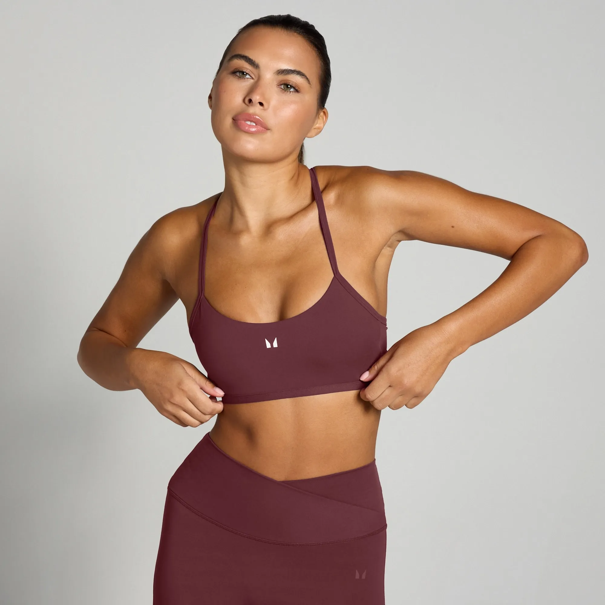 MP Women's Tempo Strappy Back Sports Bra - Deep Berry - L