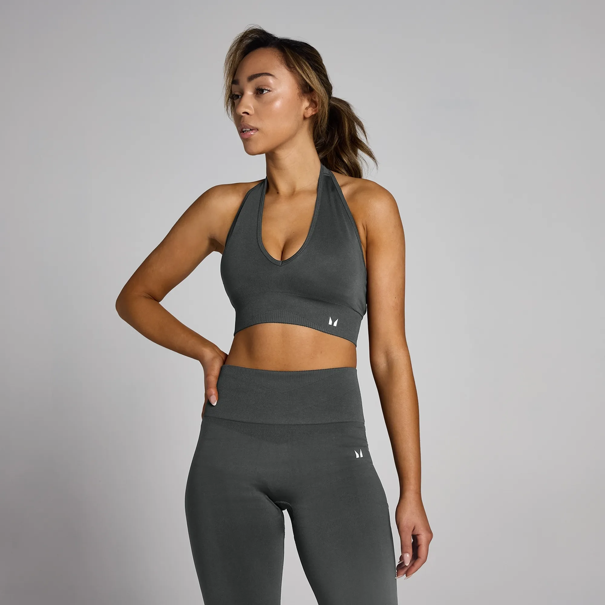 MP Women's Tempo Seamless Halter Neck Bra - Night Grey - XS