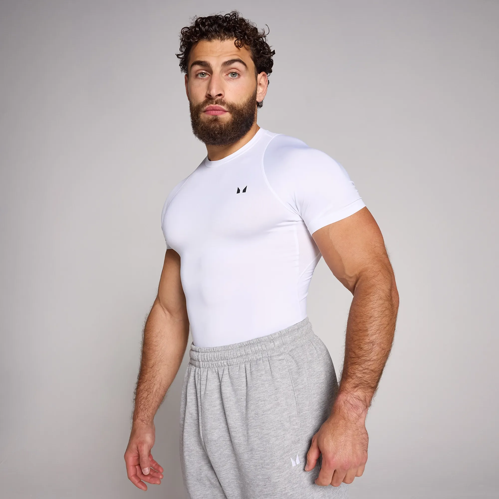 Men's Training Short Sleeve Compression T-Shirt - White - L