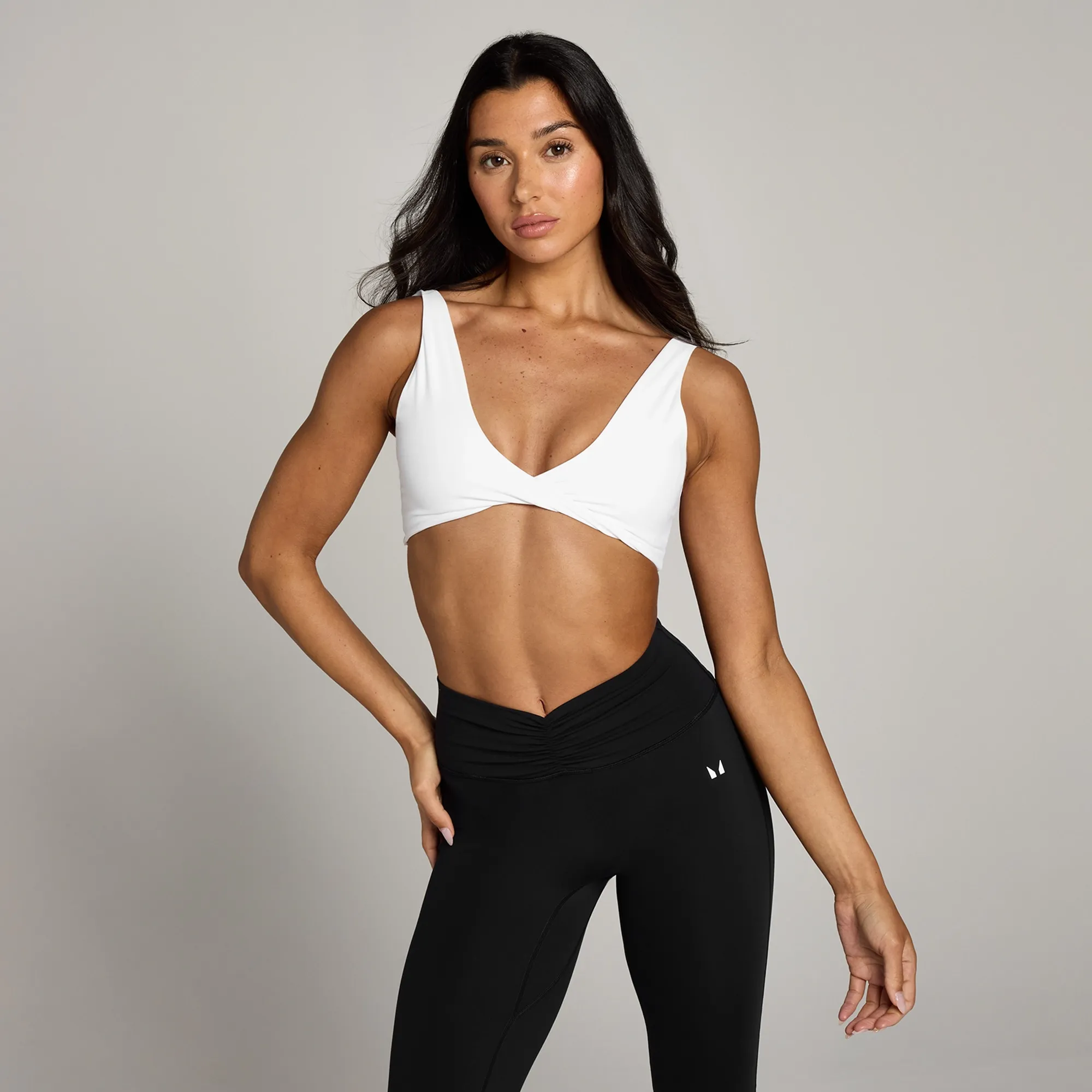 MP Women's Tempo Twist Front Sports Bra - White - XS
