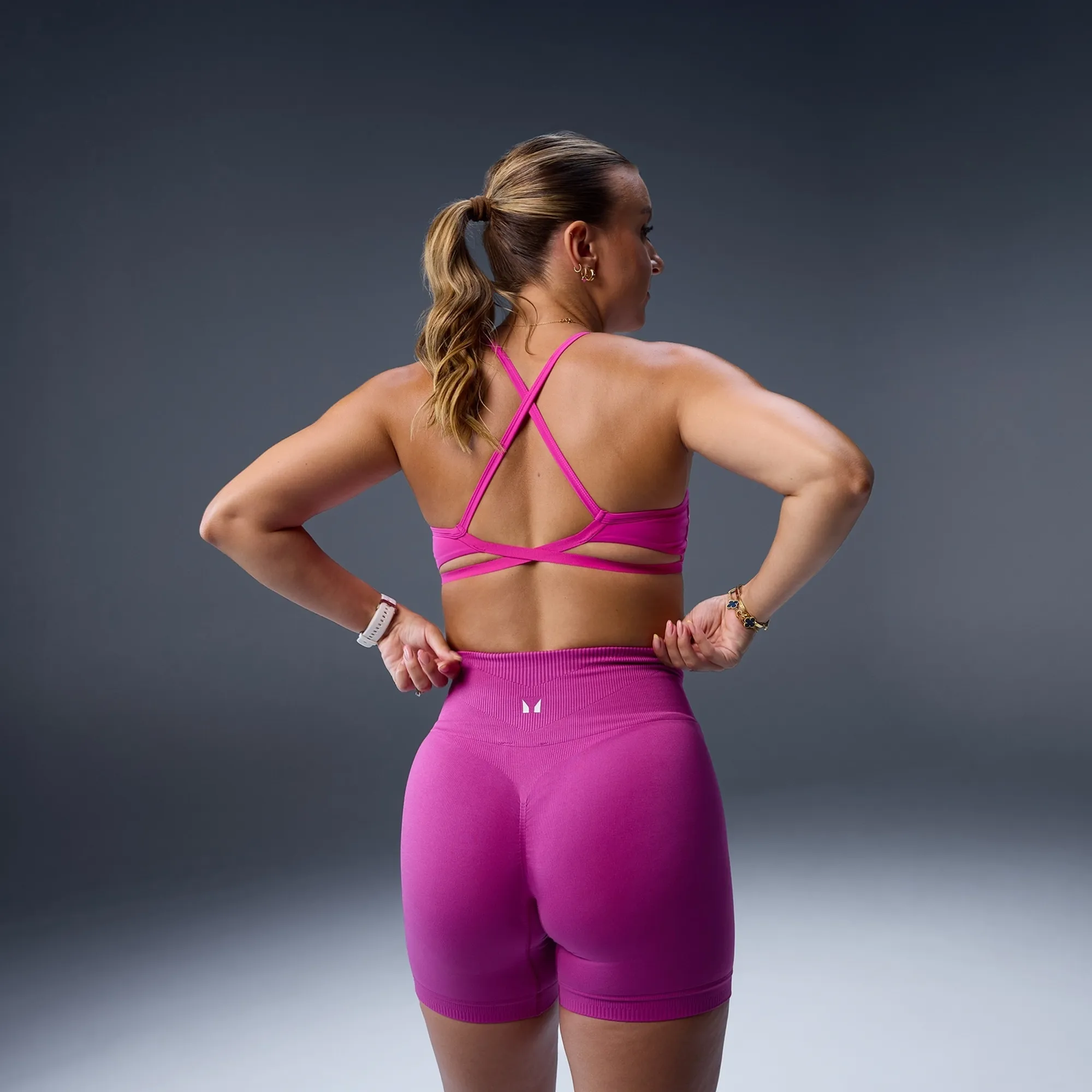 MP Women's Tempo Strappy Back Sports Bra - Violet Pink - XL