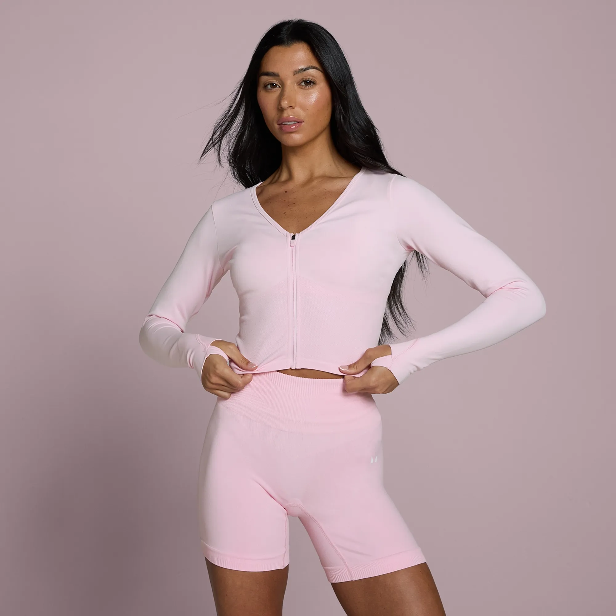 MP Women's Tempo Seamless Cropped Jacket - Blush - XS