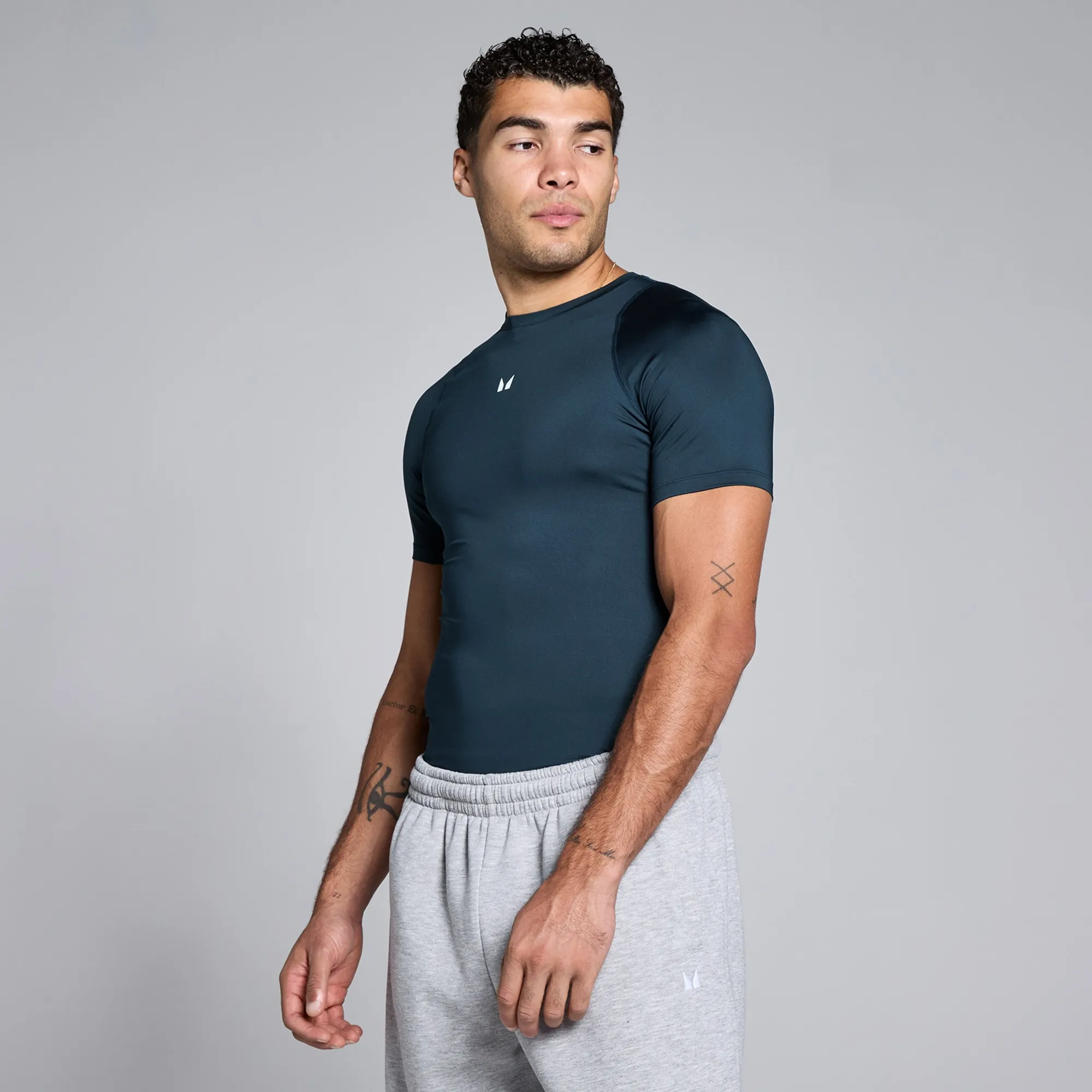 Men's Training Short Sleeve Compression T-Shirt - Dark Sapphire - XL