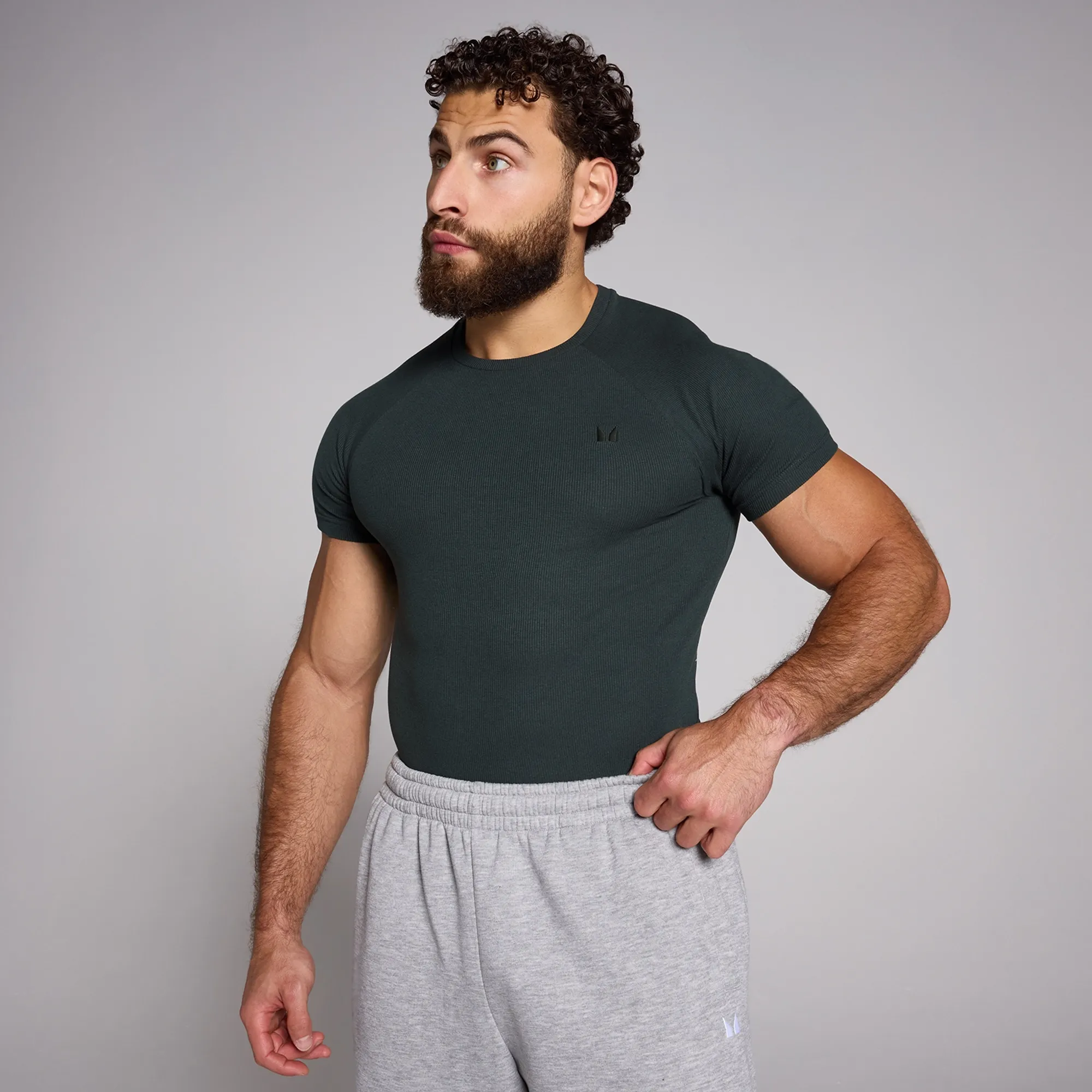 MP Men's Lift Ribbed Muscle Fit T-Shirt - L