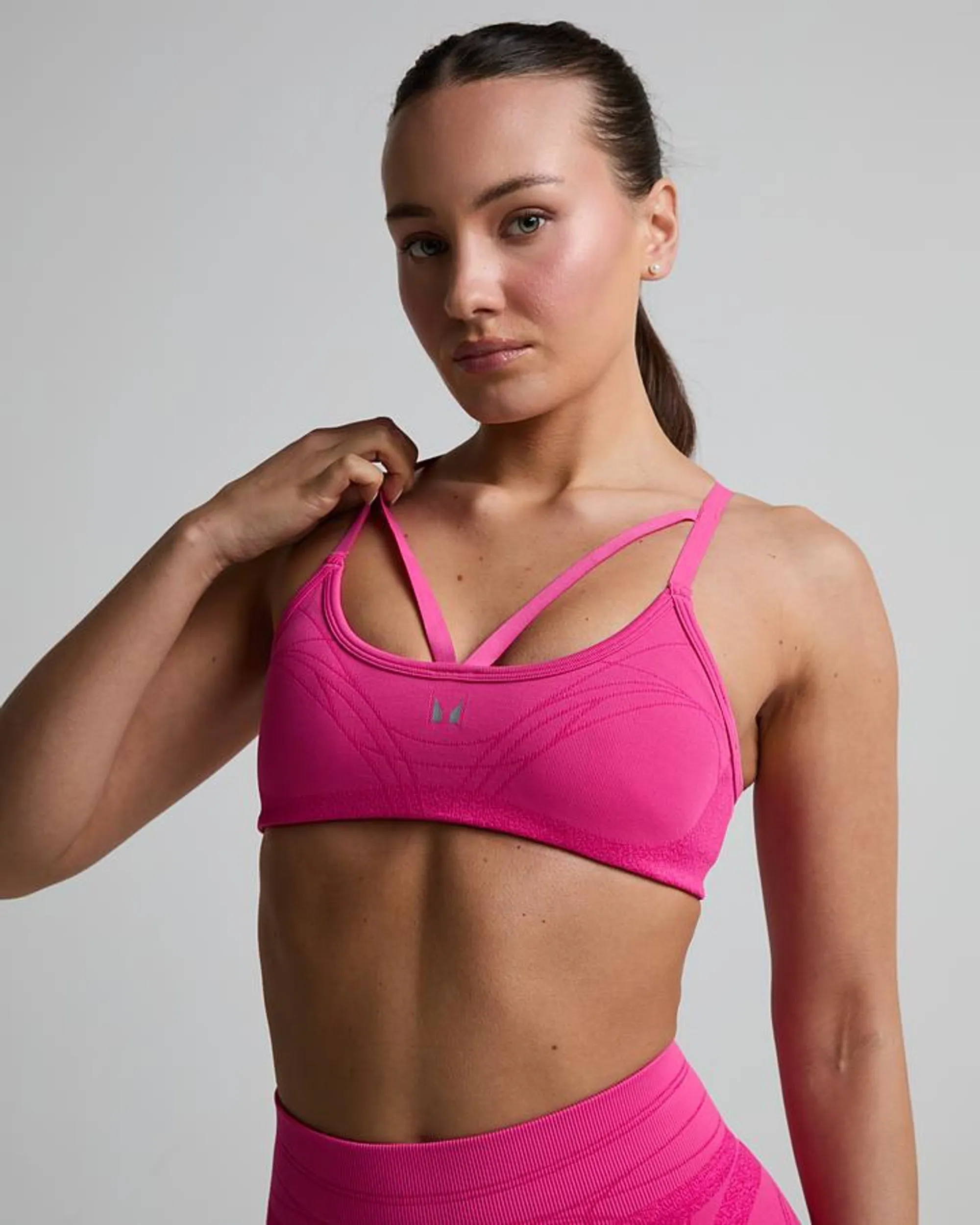 Myprotein Womens Hybrid Seamless Strappy Sports Bra - Pink - Size L - Pink