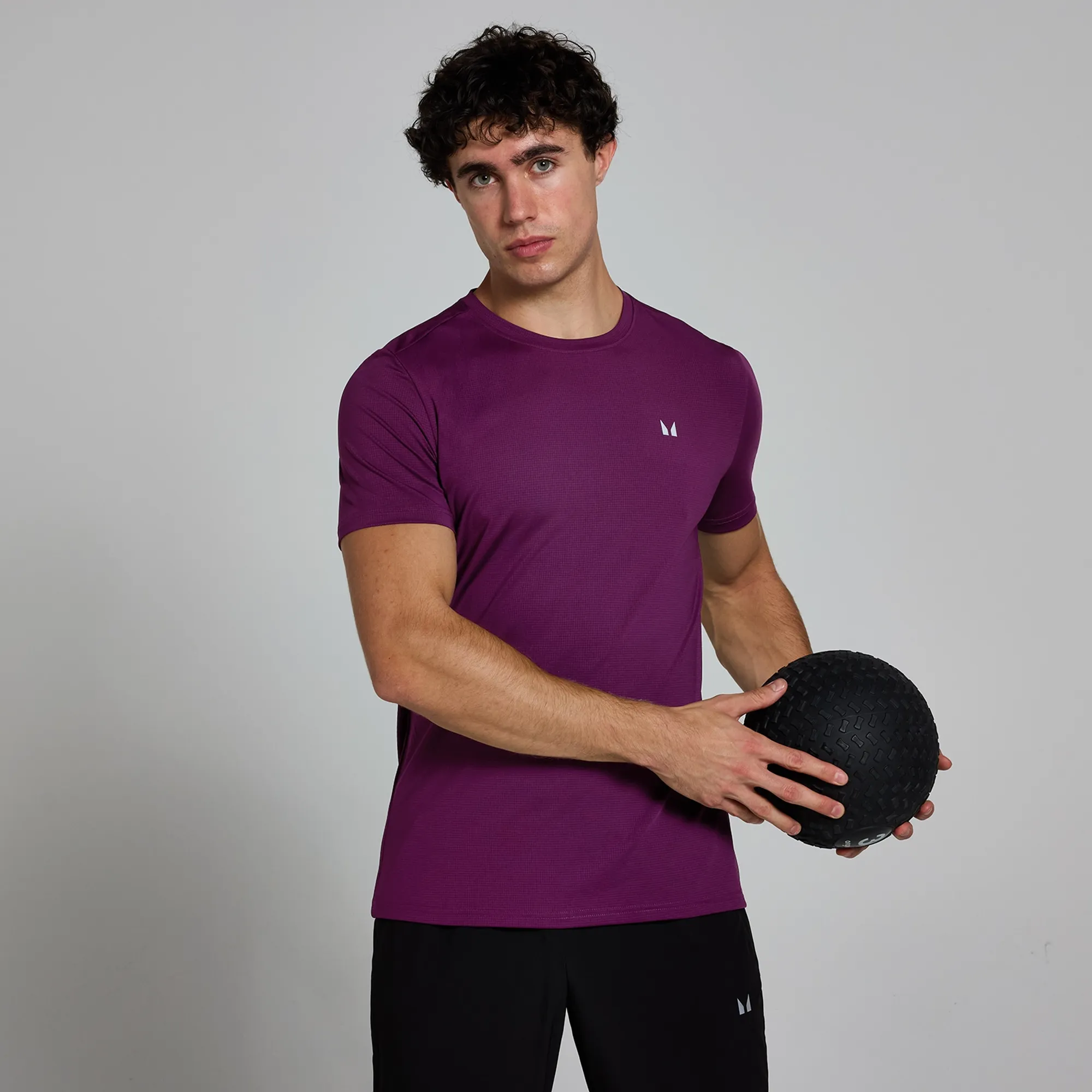 MP Men's Active Gridded T-Shirt - Plum - XS