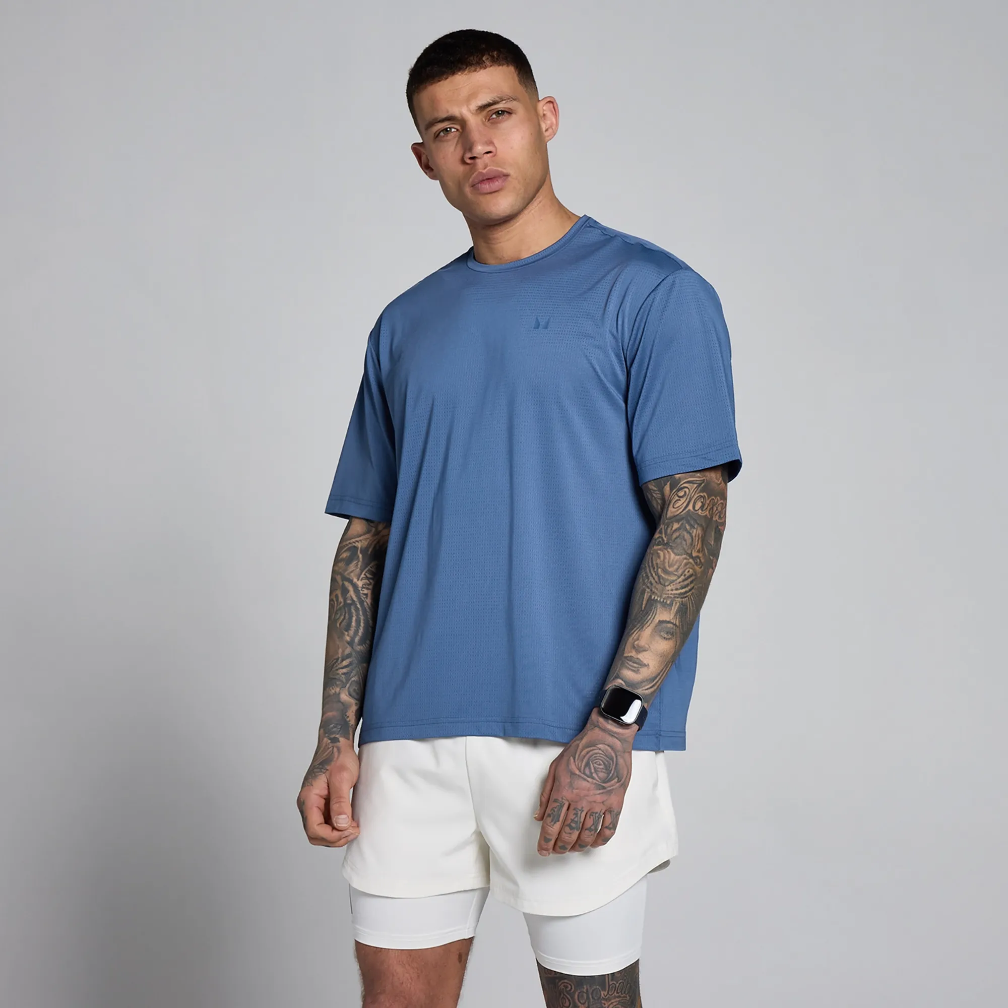 MP Men's Hybrid Oversized Mesh T-Shirt - Slate Blue