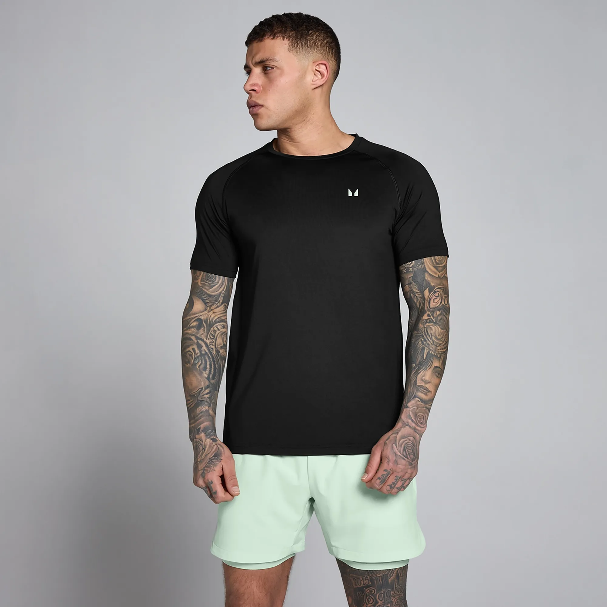 MP Men's Training T-Shirt - Black / Light Lime