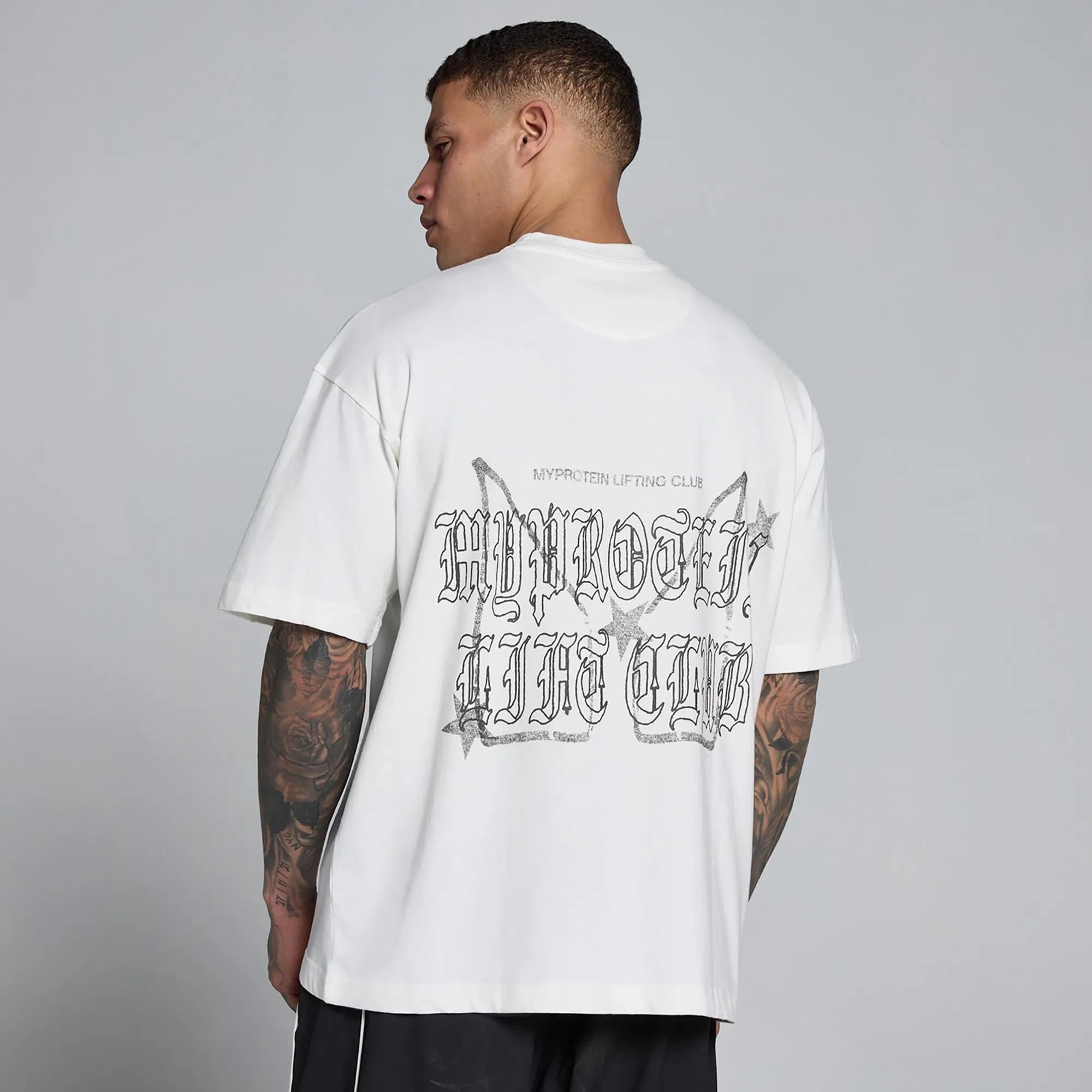 MP Men's Lift Graphic Washed Oversized Cotton T-Shirt - Vintage White