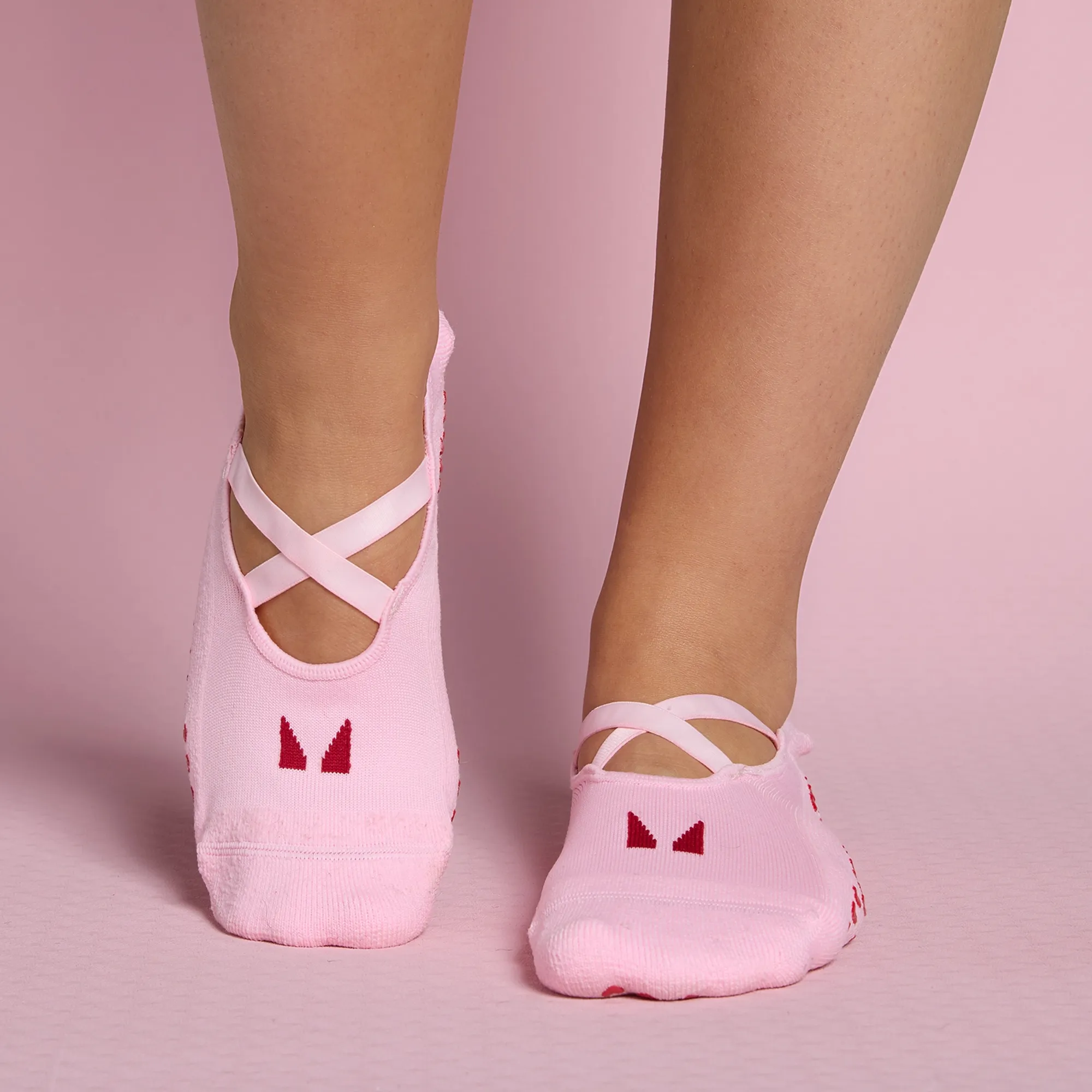 MP Valentines Ballet No Slip Socks (2 pack) - Blush/Rose Red