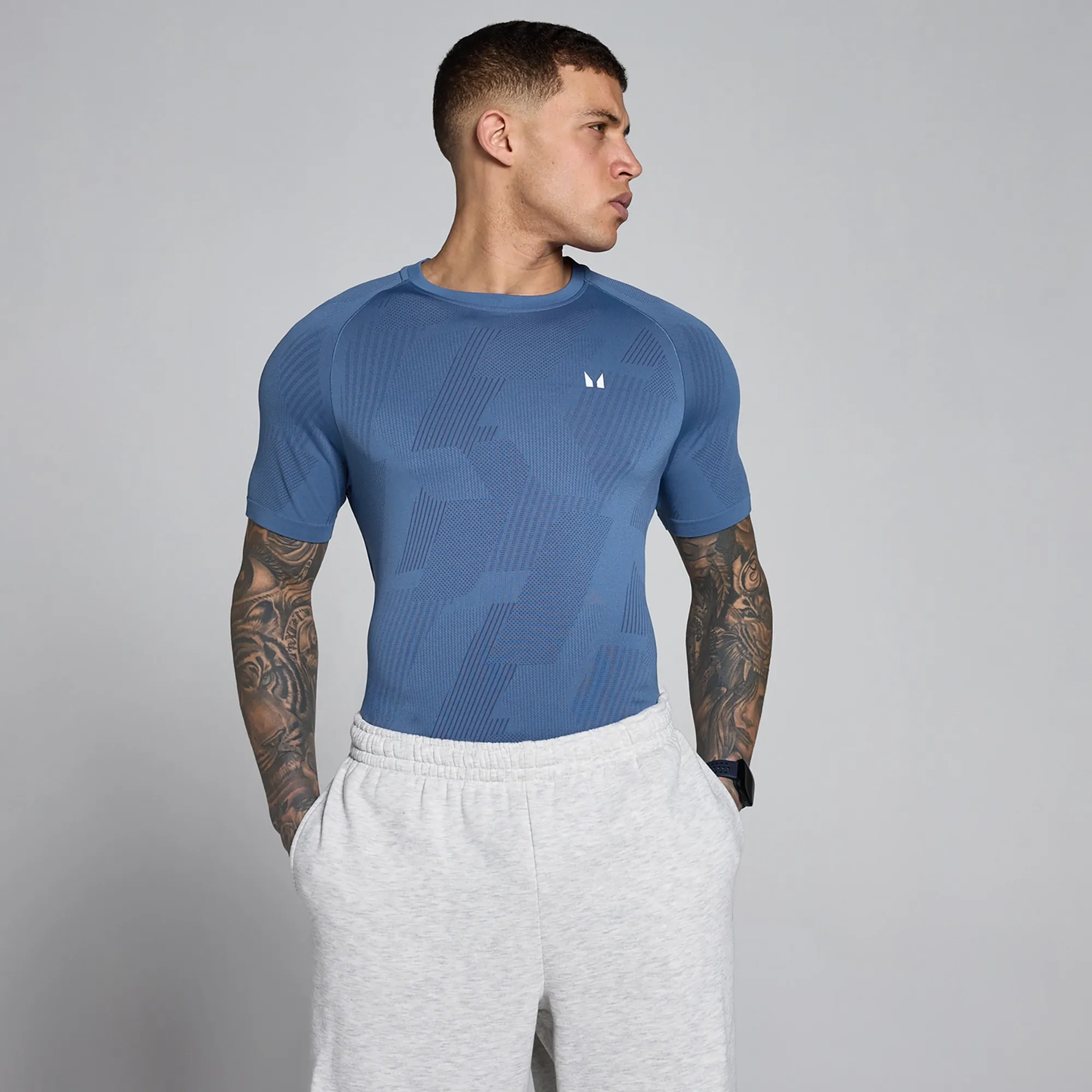MP Men's Tempo Pillar Graphic Seamless T-Shirt - Slate Blue