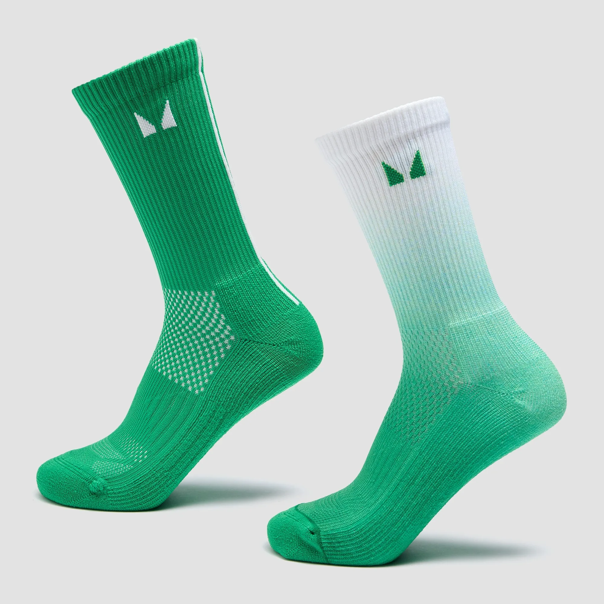 MP Running Socks (2 Pack) - Ombre Zesty Green / Light Lime Stripe
