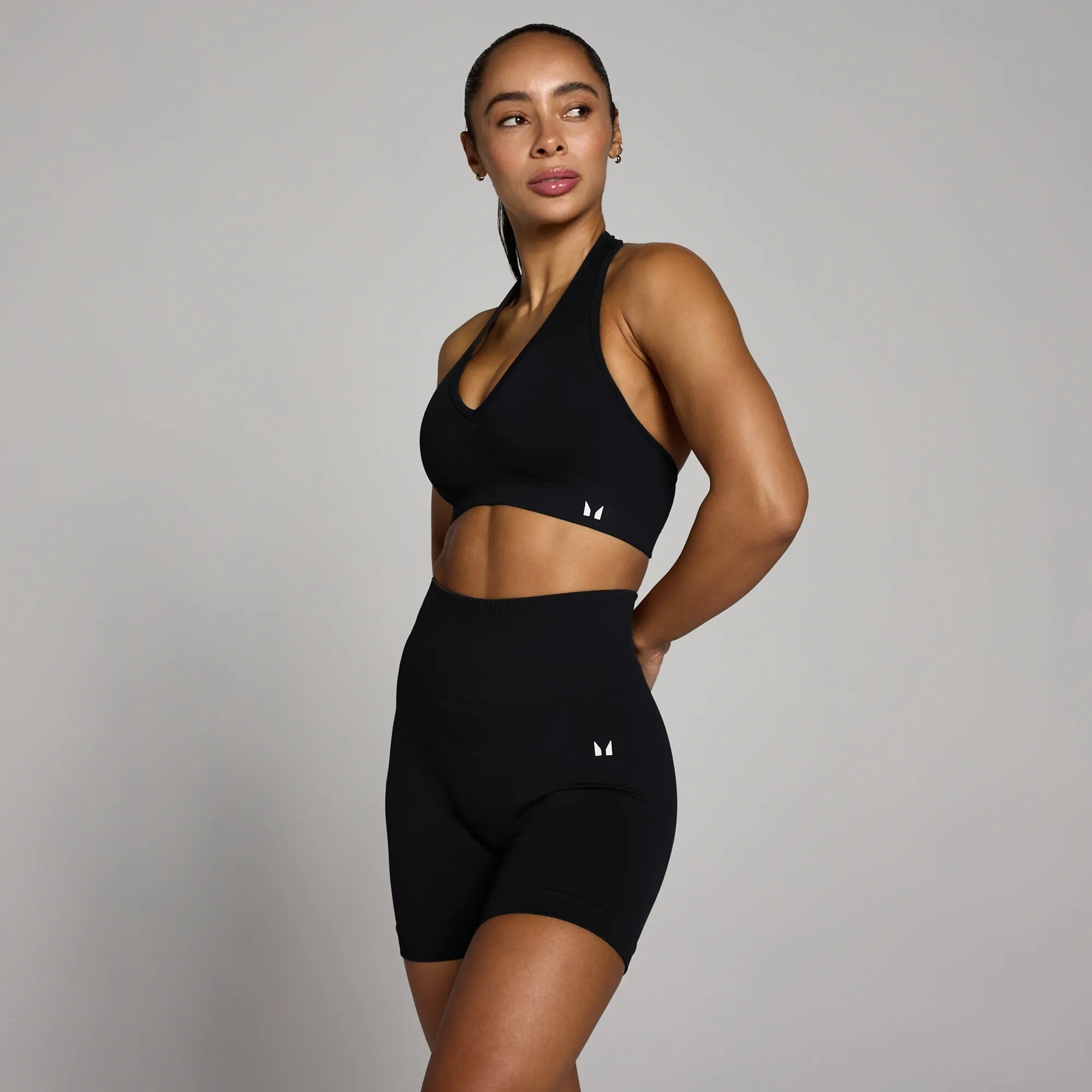 MP Women's Tempo Seamless Halter Neck Bra - Black
