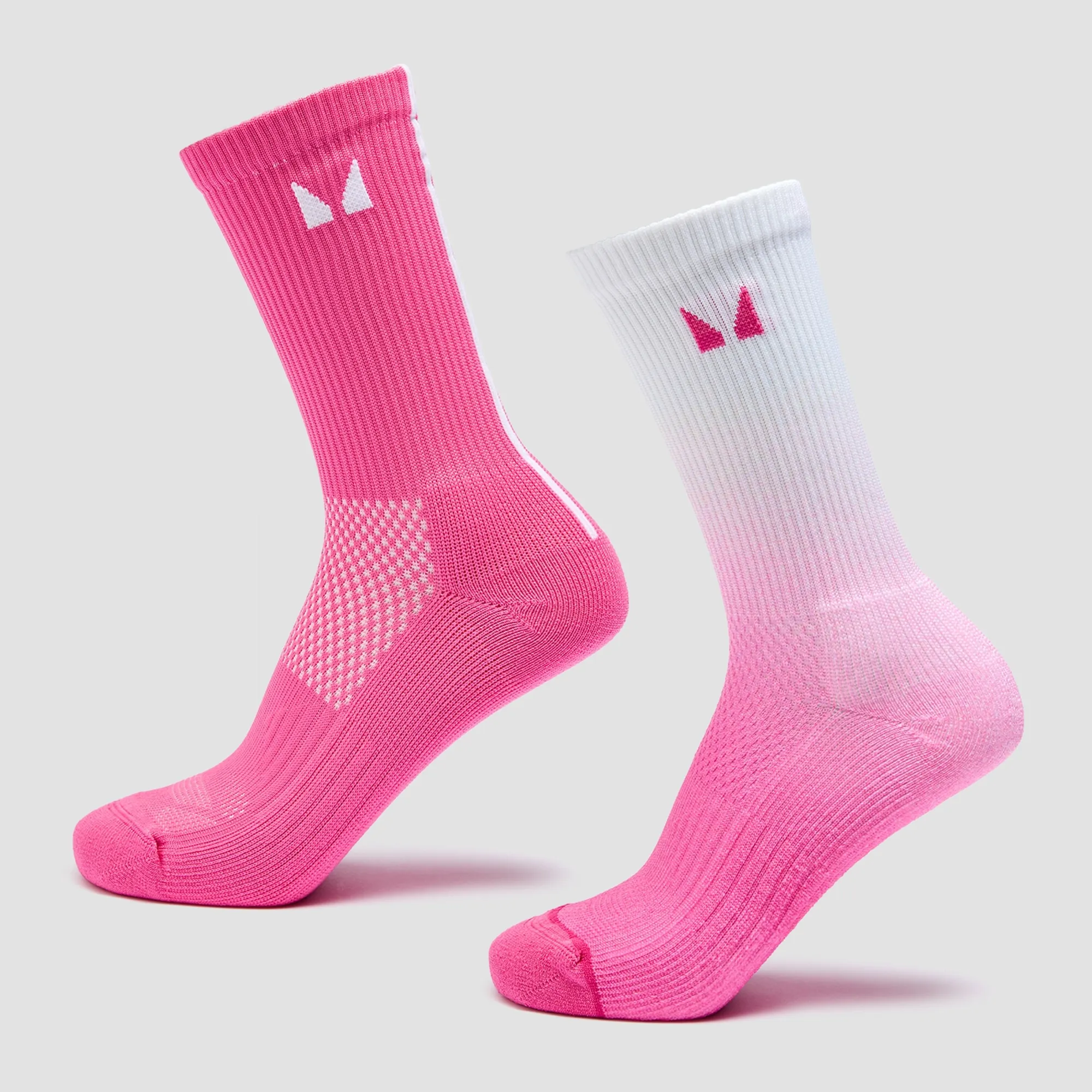 MP Running Socks (2 Pack) - Ombre Vibrant Pink / Vibrant Pink Stripe