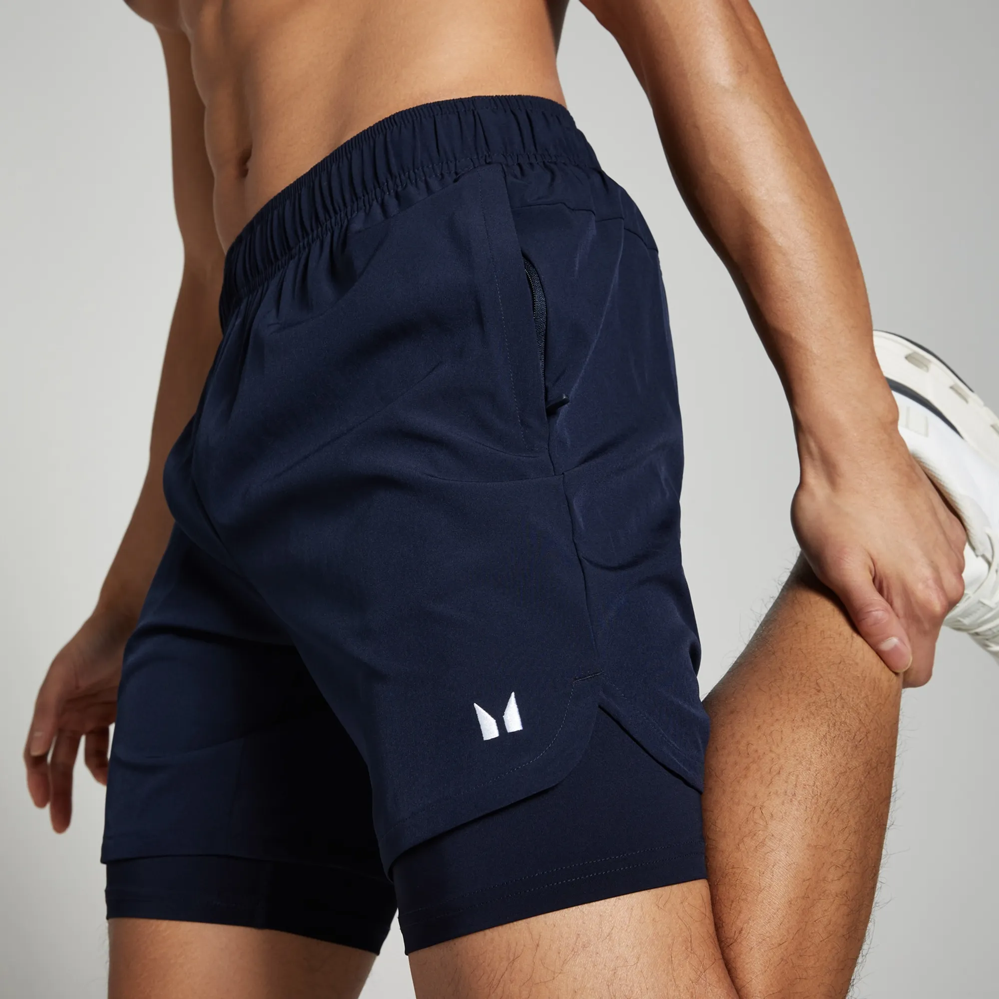 MP Men's 2-in-1 7  Training Shorts - Navy - XS