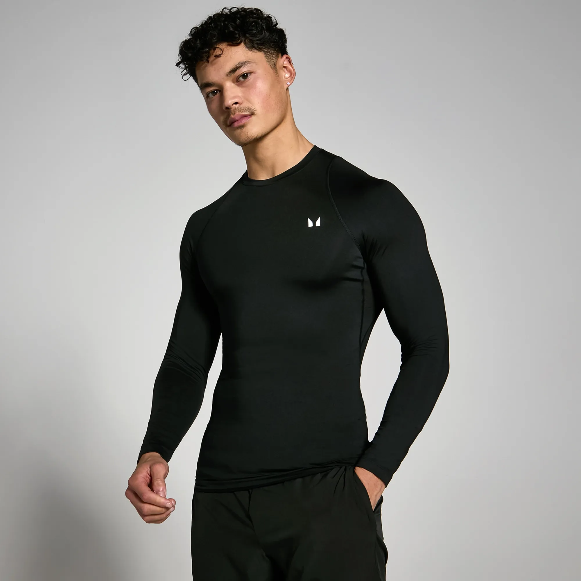 Men's Training Long Sleeve Baselayer - Black - L