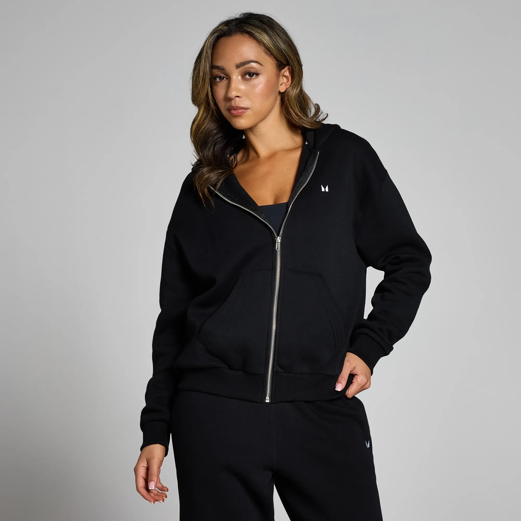 MP Women's Basics Zip Through Hoodie - Black - XXS