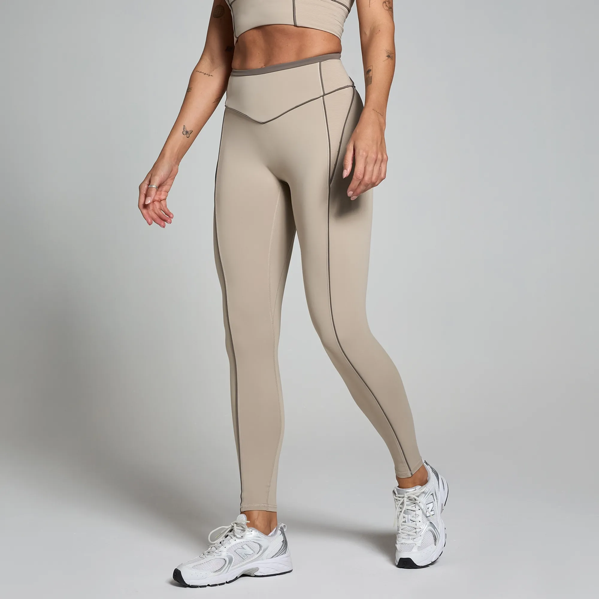 MP Women's Tempo Contrast Texture Leggings - Cashmere - XL