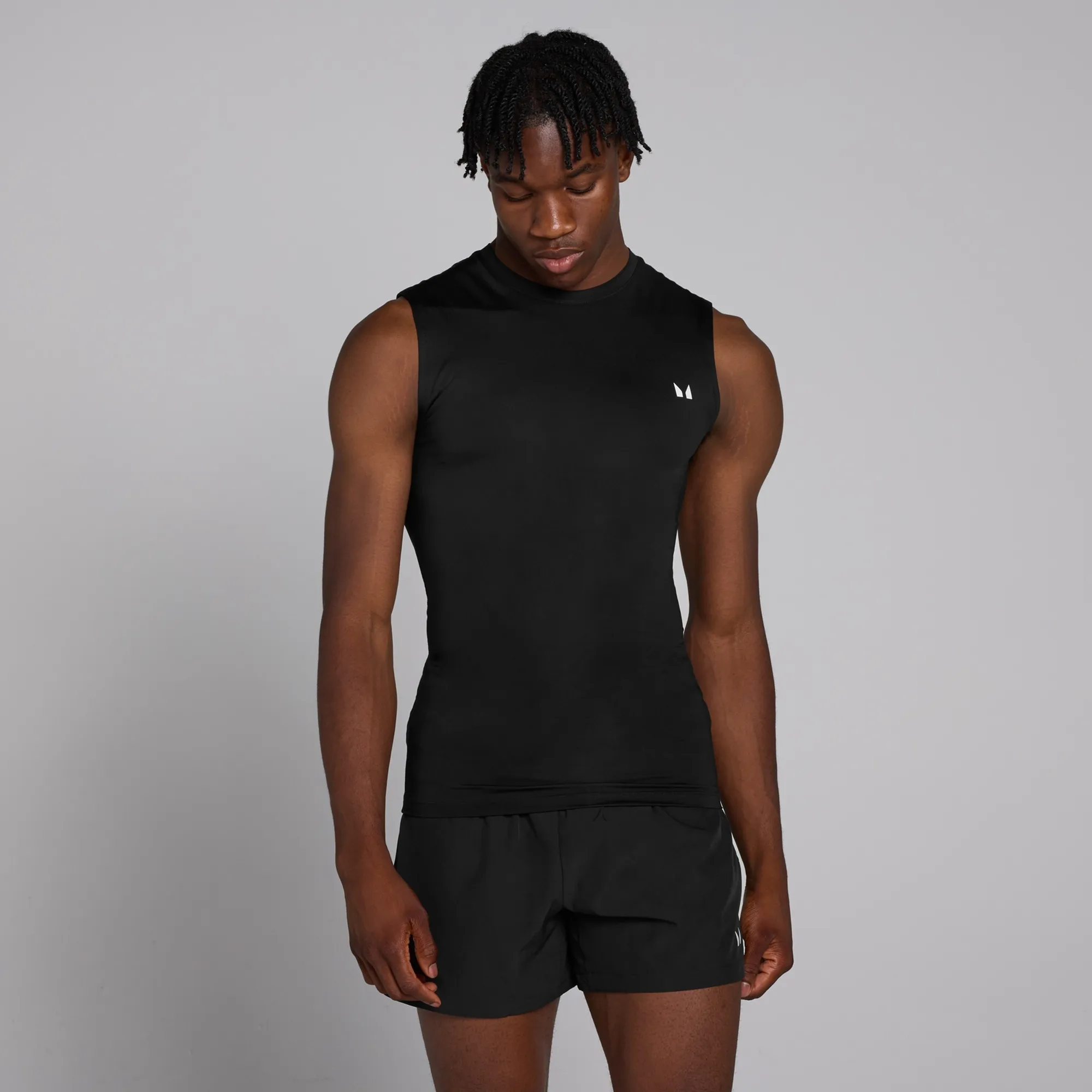 Men's Compression Tank Top Vest - Black - L