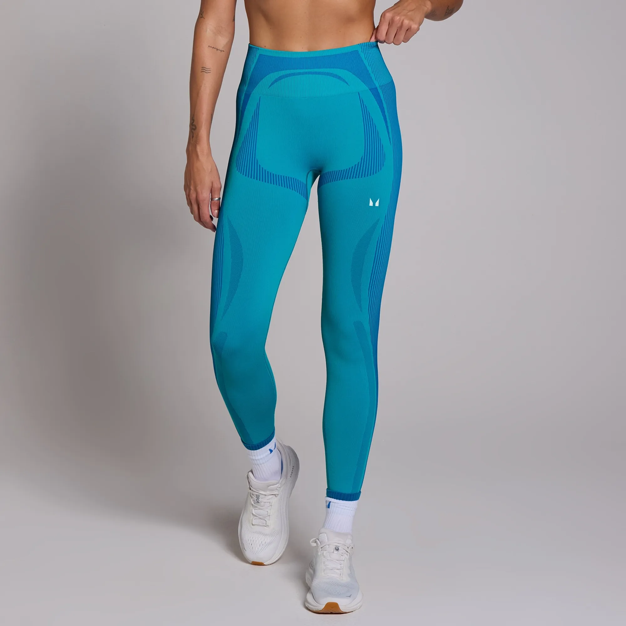 MP Women's Tempo Seamless Hybrid Leggings - Ocean Blue - XS