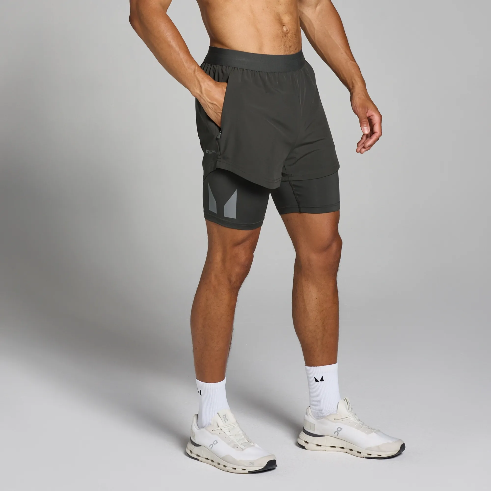 MP Men's Tempo 2 in 1 Shorts - Night Grey - XXL