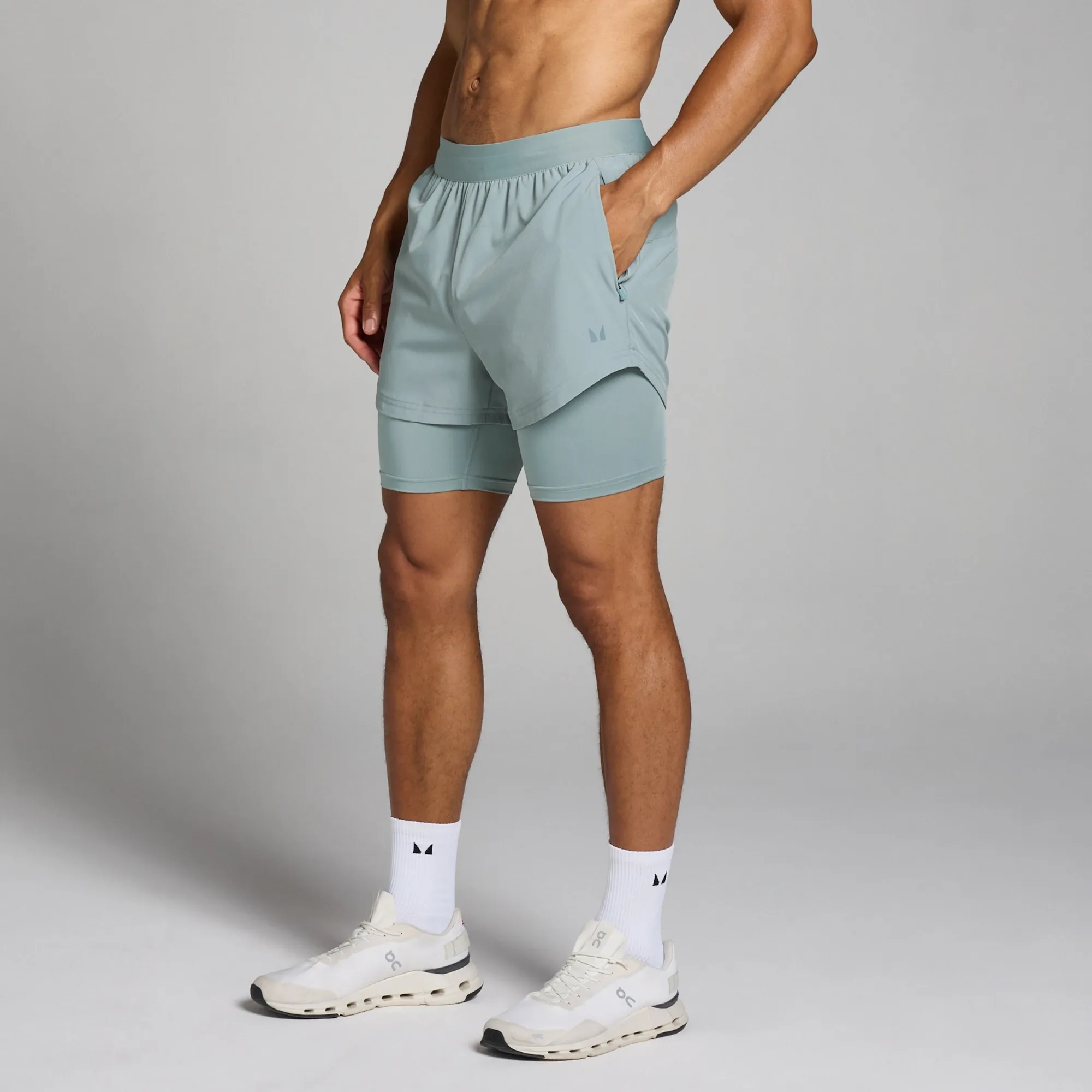 MP Men's Tempo 2 in 1 Shorts - Lead - XXL
