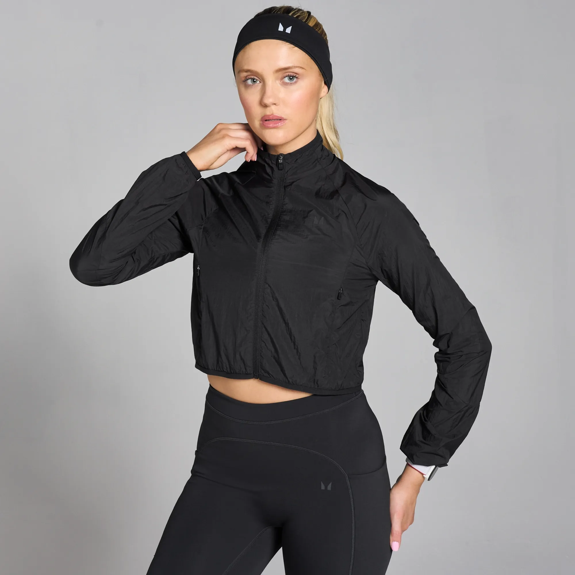 MP Women's Velocity Slim Fit Cropped Windbreaker - Black - XS