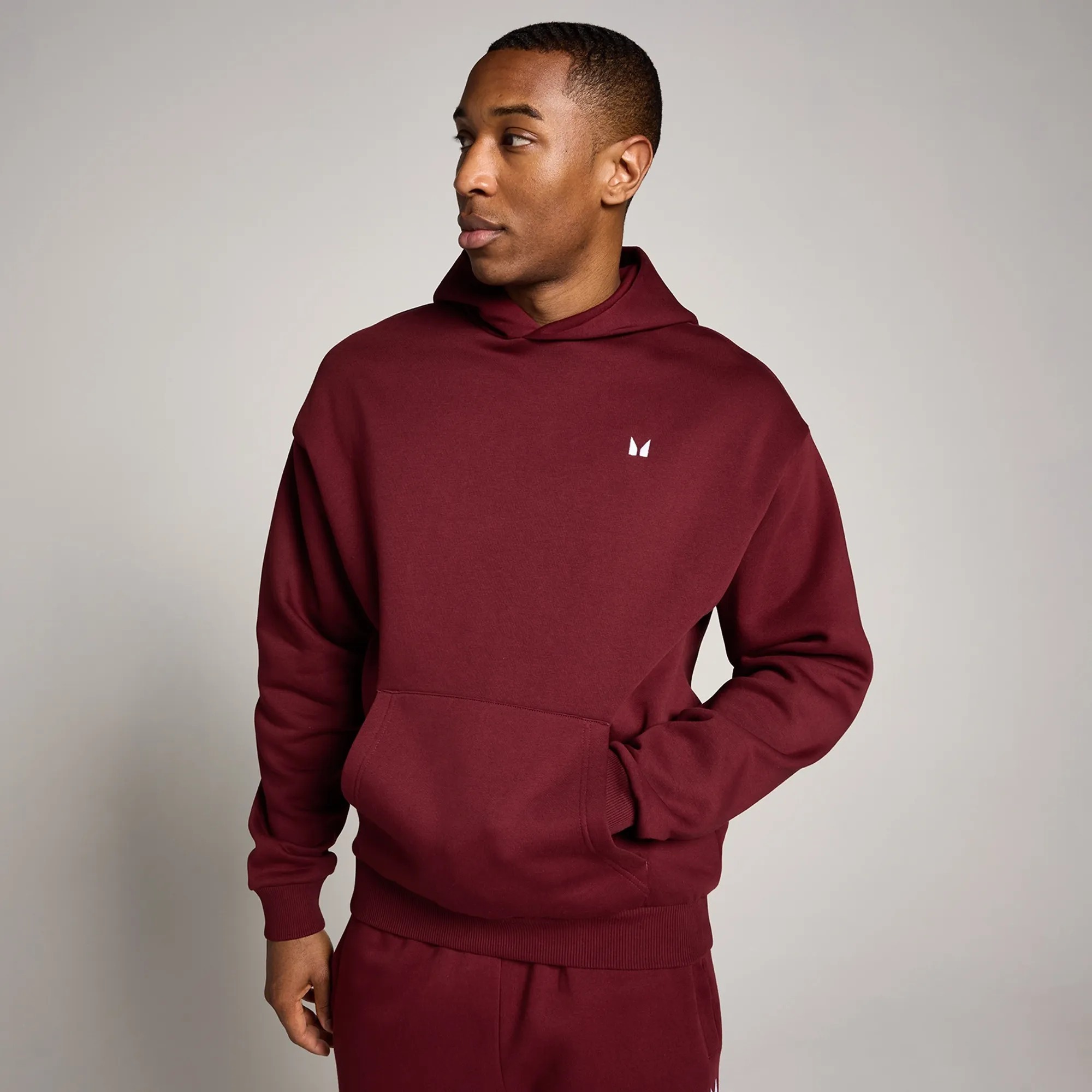 MP Men's Rest Day Oversized Hoodie - Deep Crimson