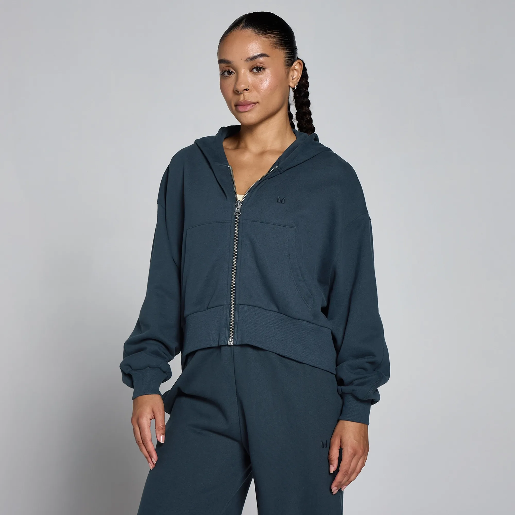 MP Women's Lightweight Loopback Zip Through Hoodie - Faded Blue