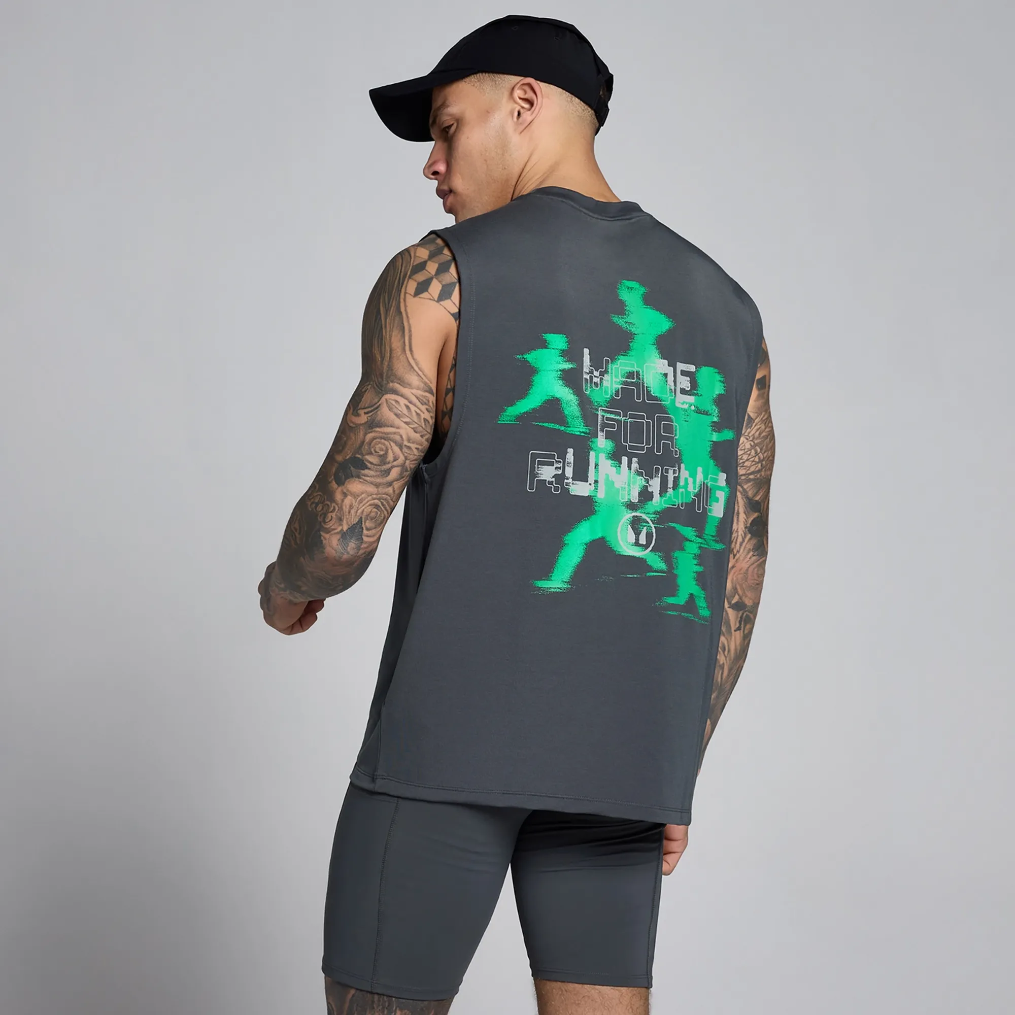 MP Men's Velocity Graphic Tank - Dark Grey / Green