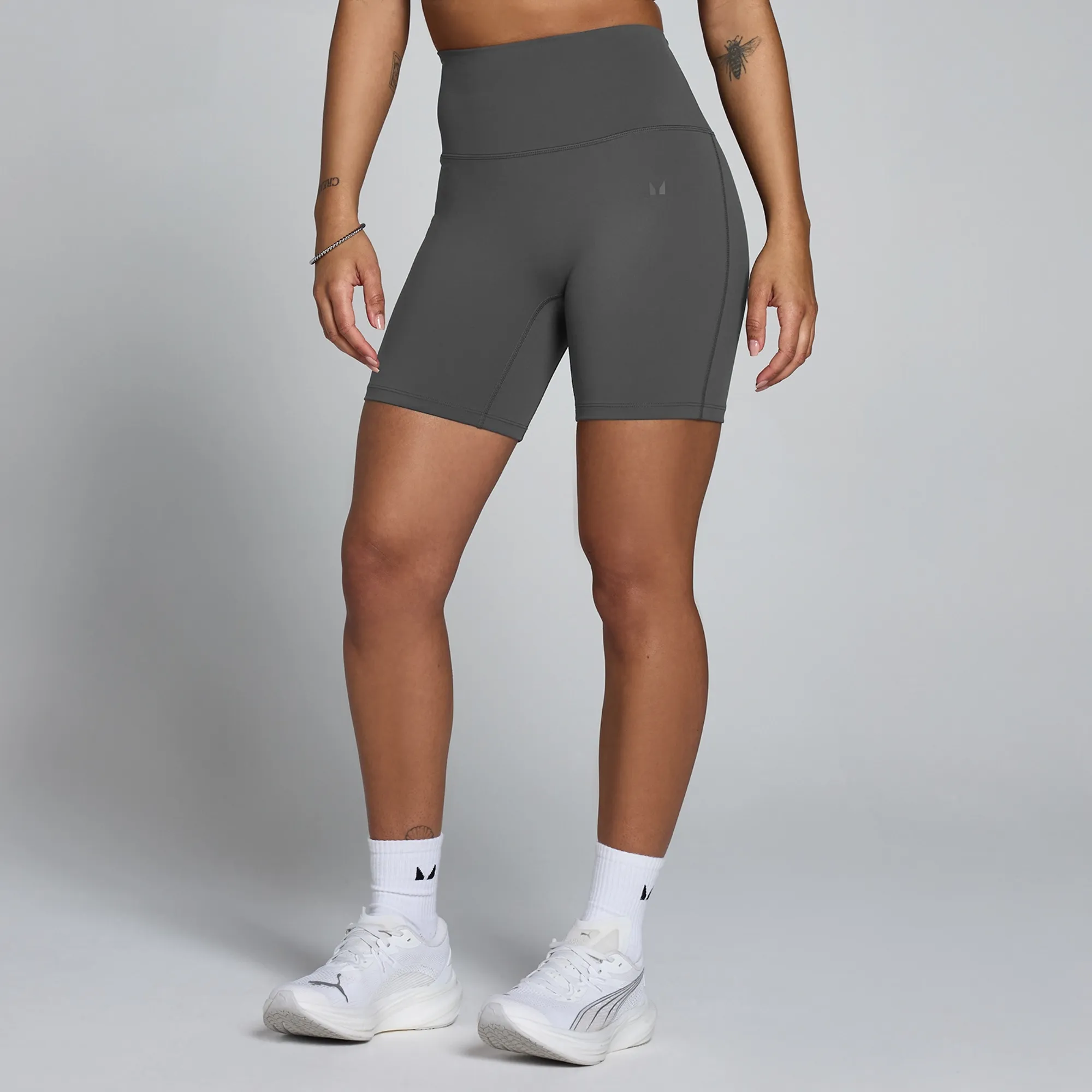 MP Women's Tempo High Waisted Shorts - Dark Grey