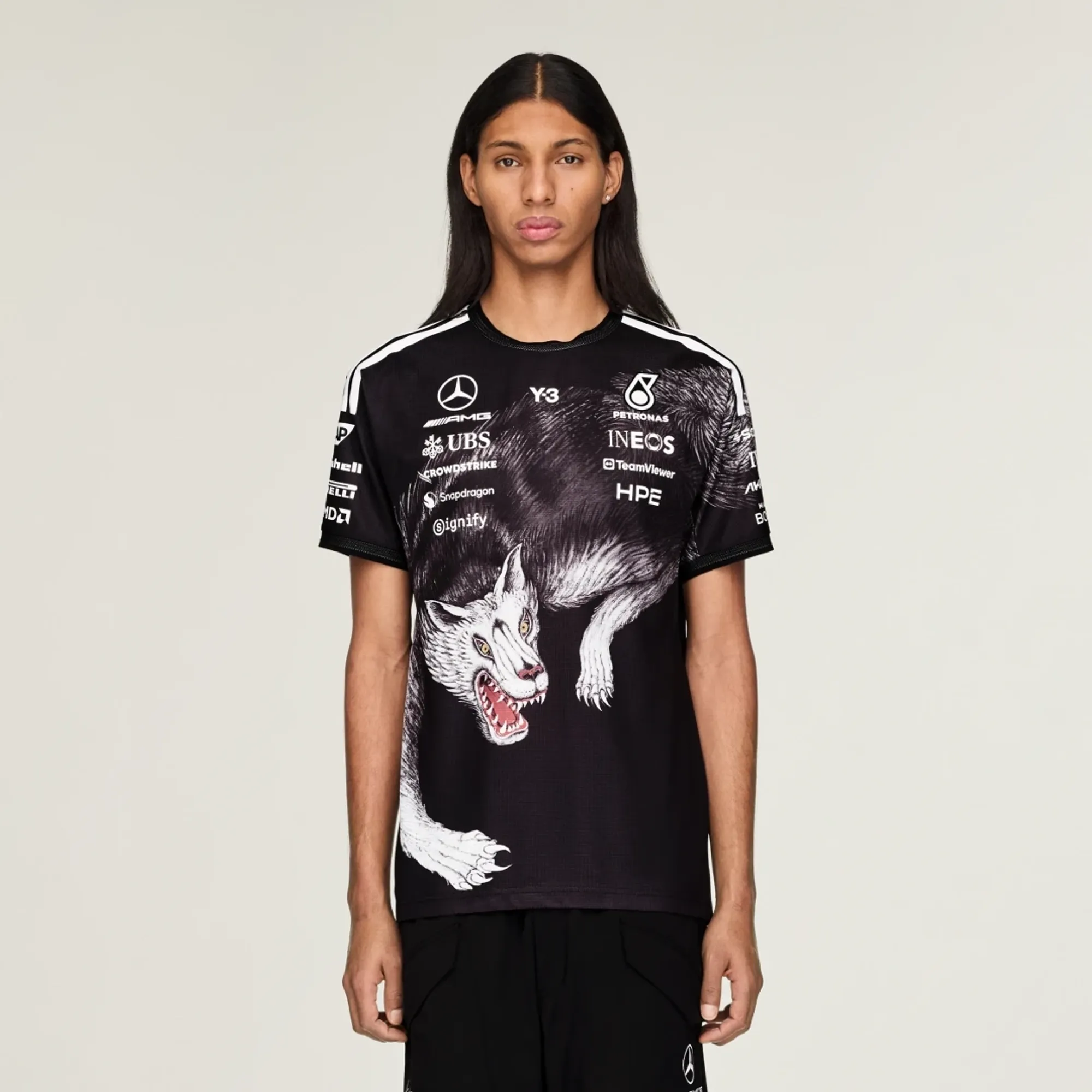 adidas Y-3 MERCEDES - AMG PETRONAS FORMULA 1 TEAM DRIVER SHORT SLEEVE JERSEY