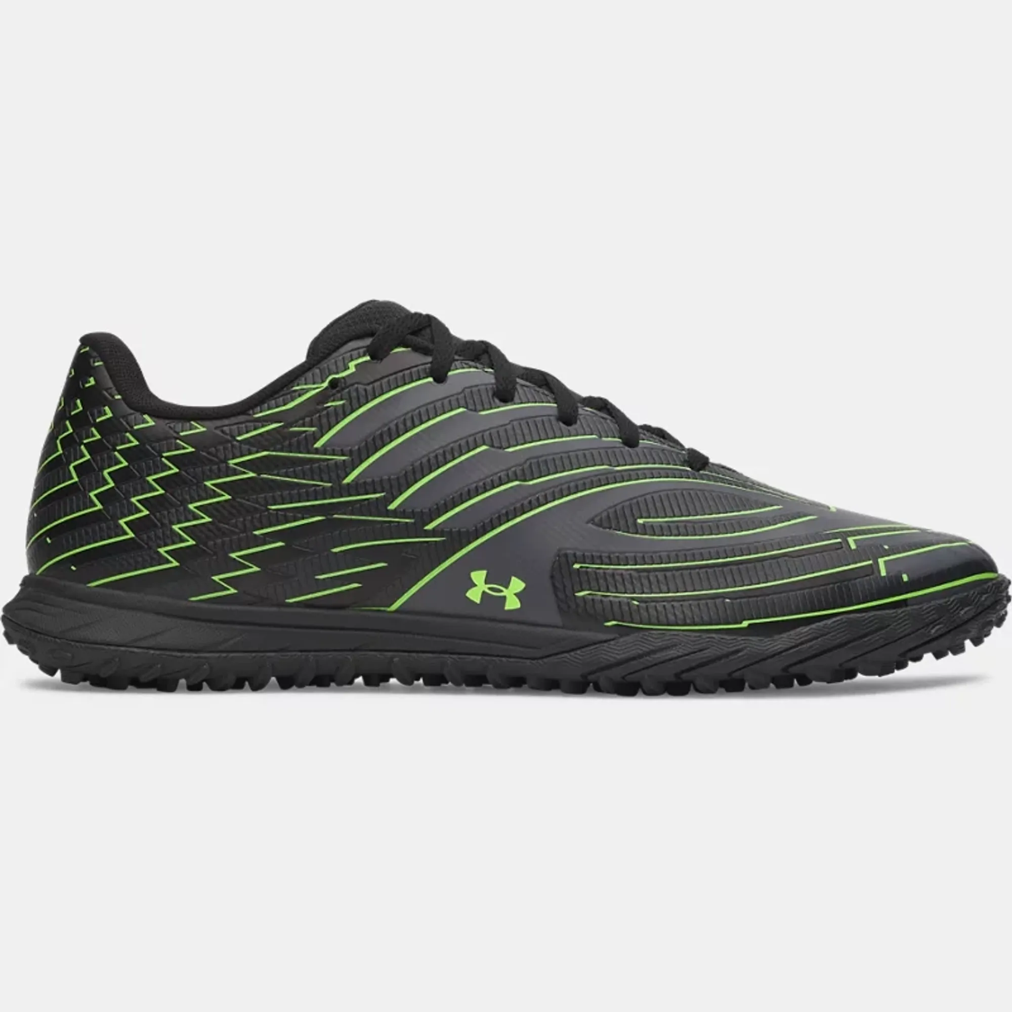 Under Armour  Mach 1 Select Turf Unisex Soccer Shoes Black / Titan Gray / Hyper Green 9.5